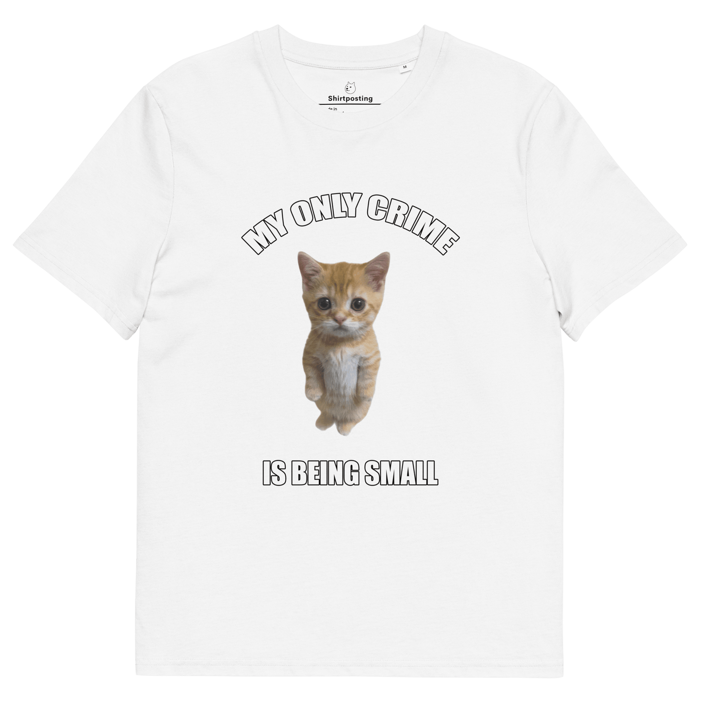 My Only Crime Is Being Small Premium Organic T-Shirt Meme - White | Shirtposting