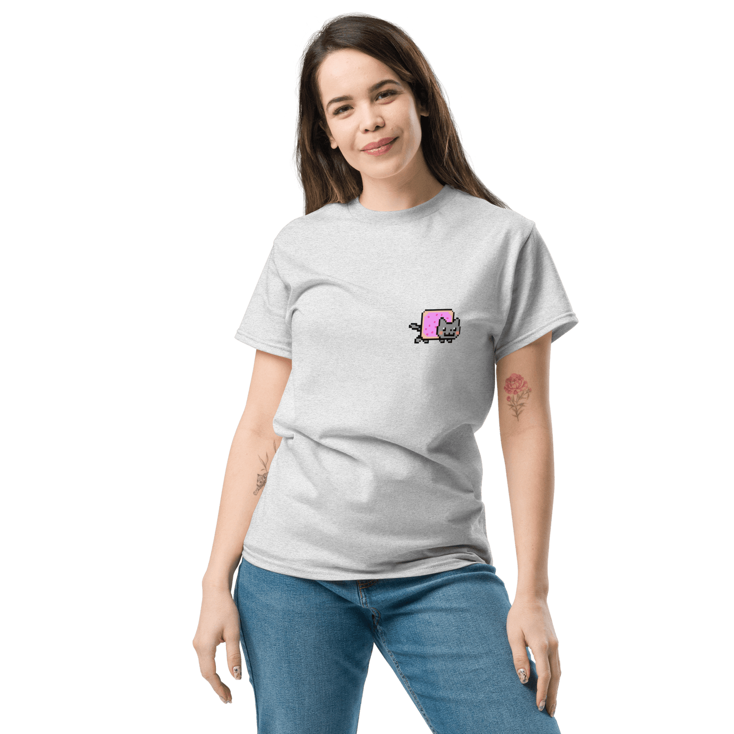 Nyan Cat Classic T-Shirt Meme - Ash | Shirtposting