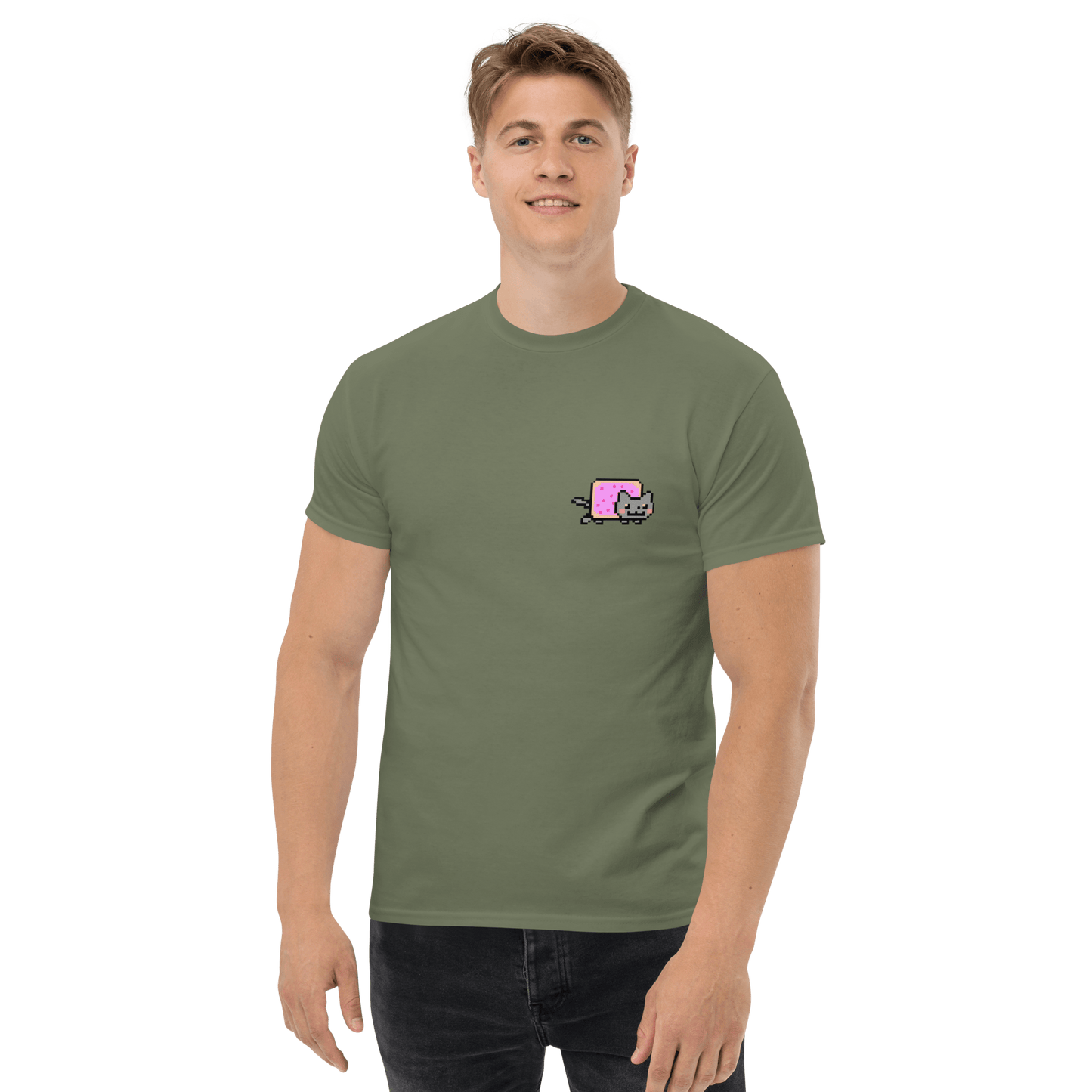 Nyan Cat Classic T-Shirt Meme - Military Green | Shirtposting