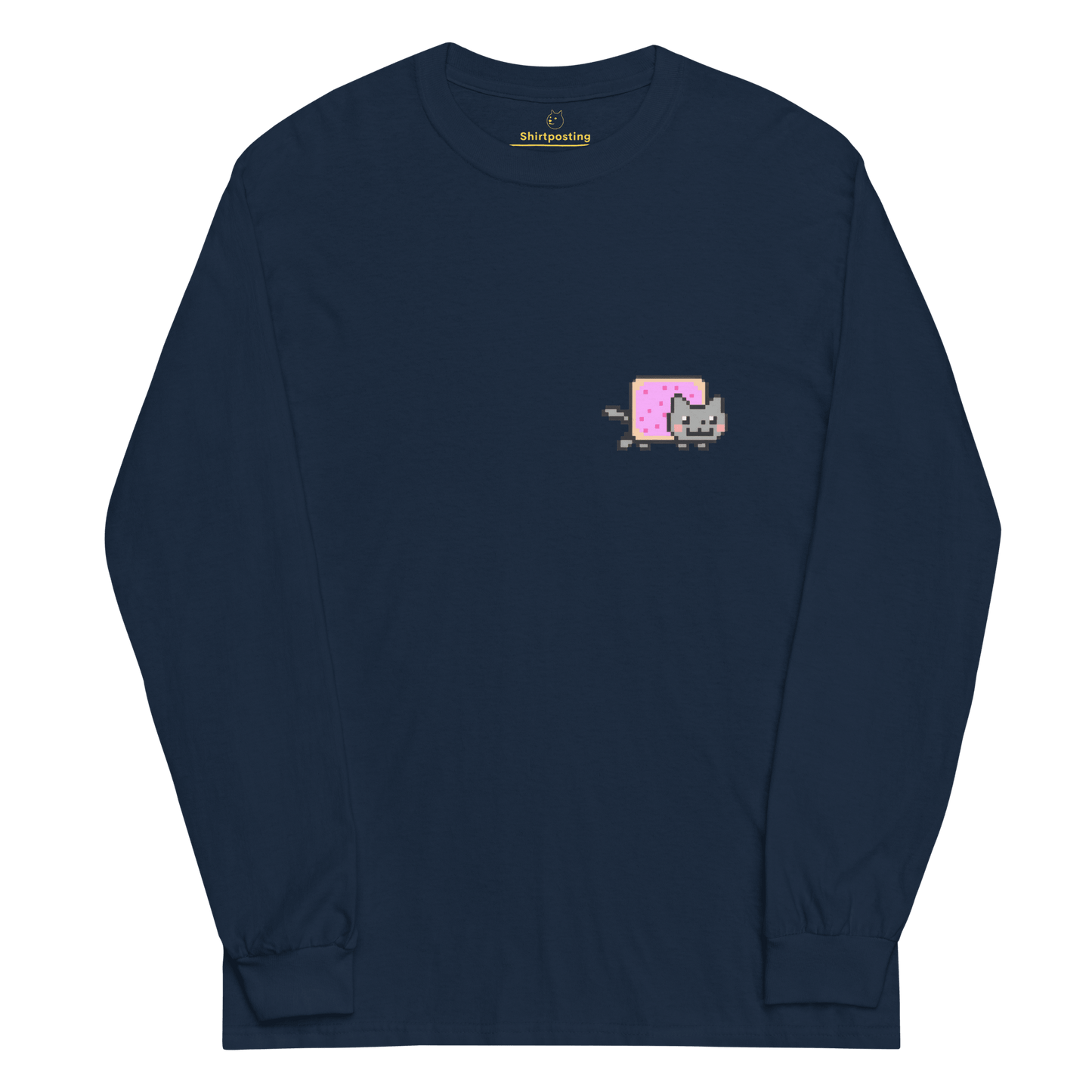 Nyan Cat Long Sleeve T-Shirt Meme - Navy | Shirtposting