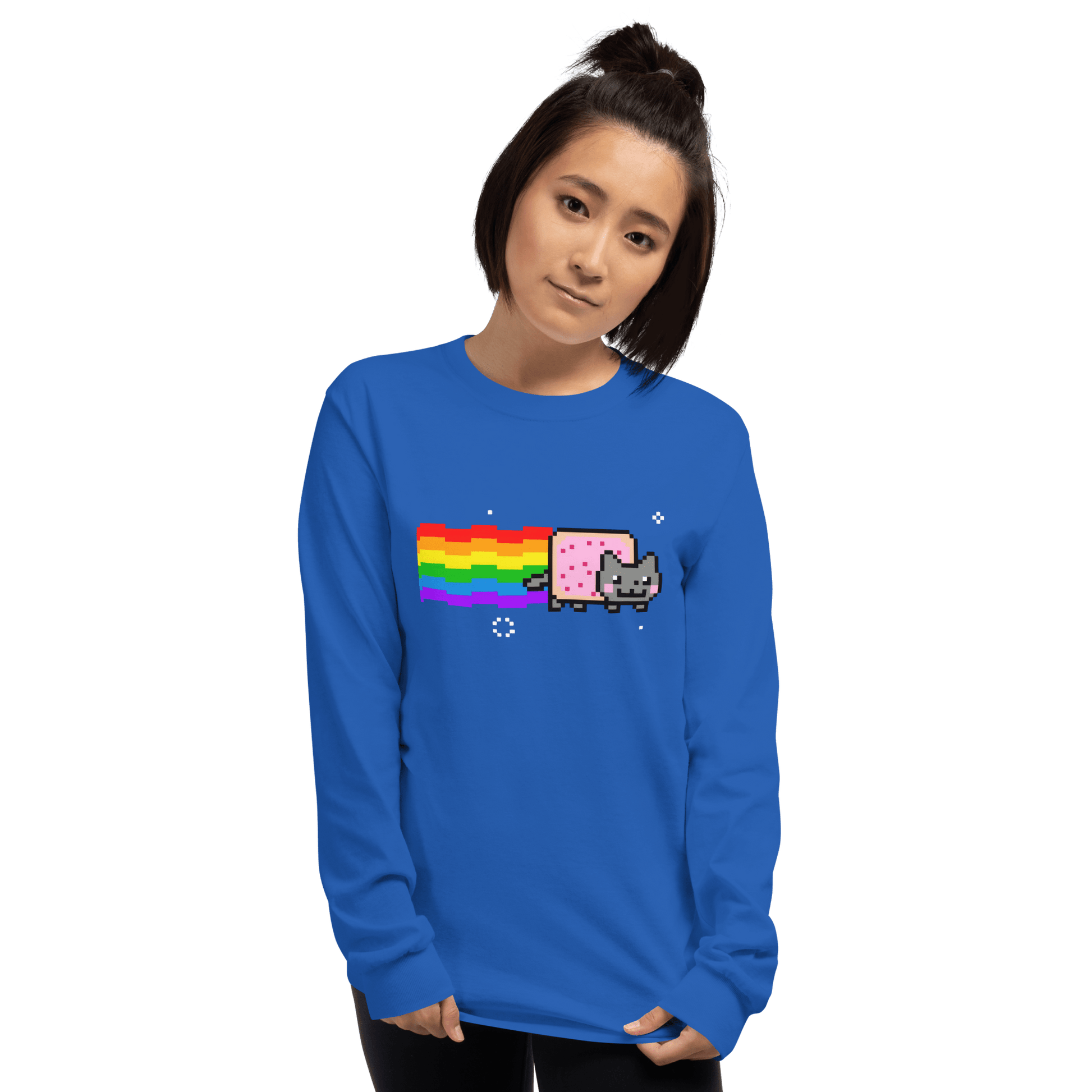 Nyan Cat Long Sleeve T-Shirt Meme - Royal | Shirtposting