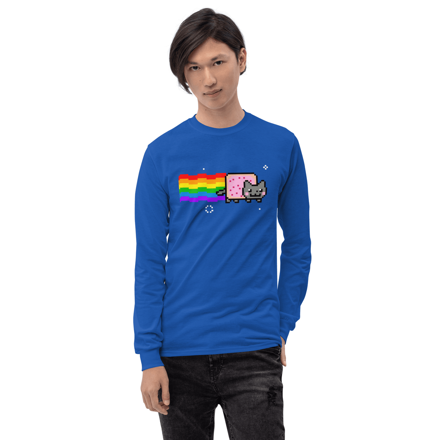 Nyan Cat Long Sleeve T-Shirt Meme - Royal | Shirtposting