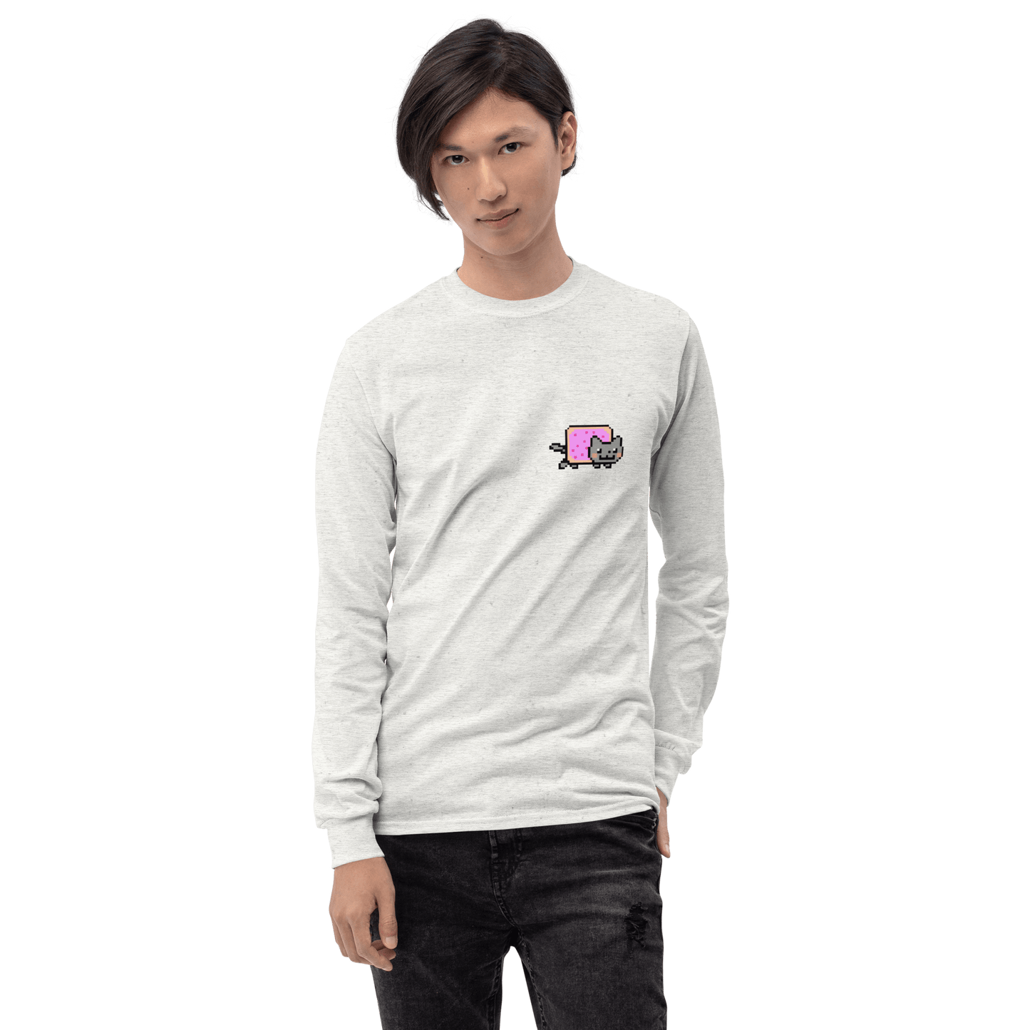 Nyan Cat Long Sleeve T-Shirt Meme - Sport Grey | Shirtposting