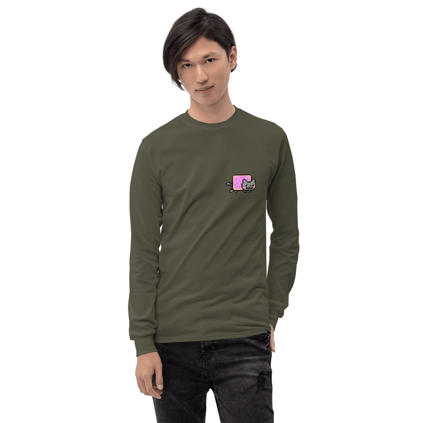 Nyan Cat Long Sleeve T-Shirt Meme - Sport Grey | Shirtposting