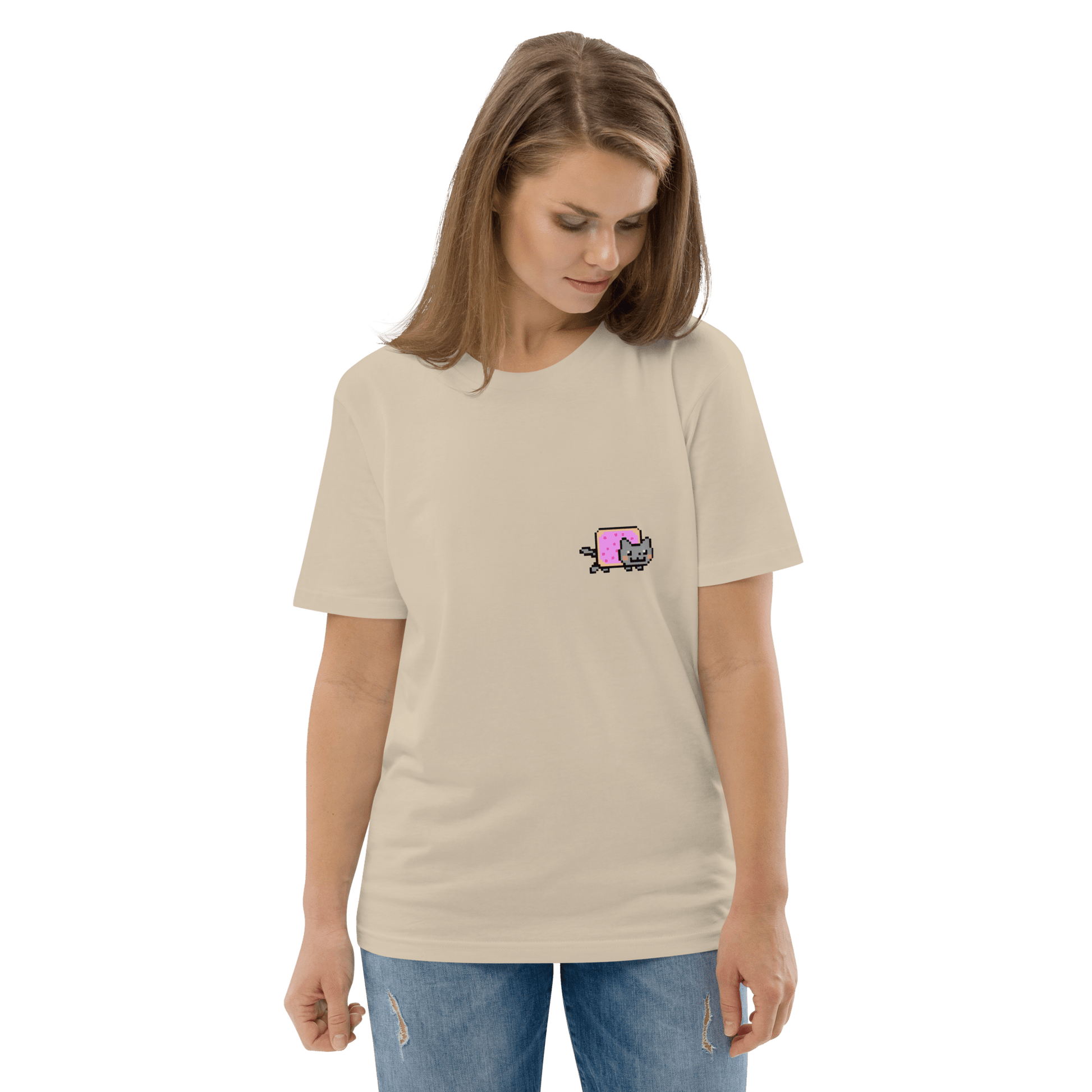 Nyan Cat Premium Organic T-Shirt Meme - Cotton Pink | Shirtposting