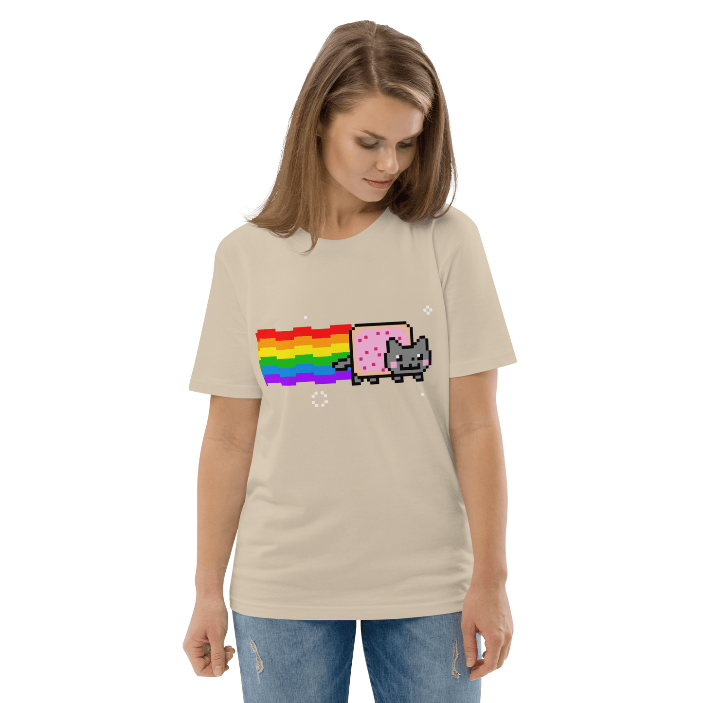 Nyan Cat Premium Organic T-Shirt Meme - Cotton Pink | Shirtposting