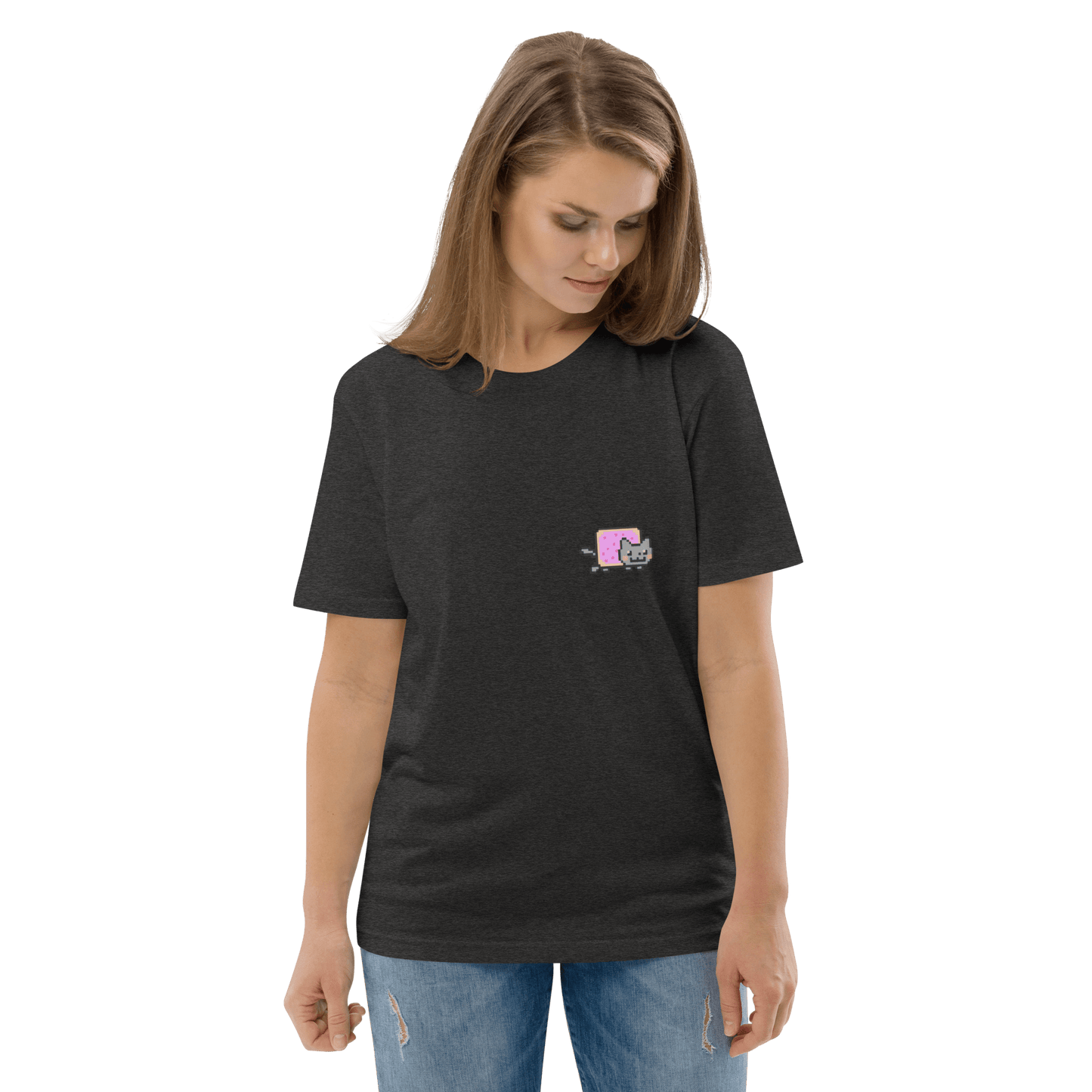 Nyan Cat Premium Organic T-Shirt Meme - Cotton Pink | Shirtposting