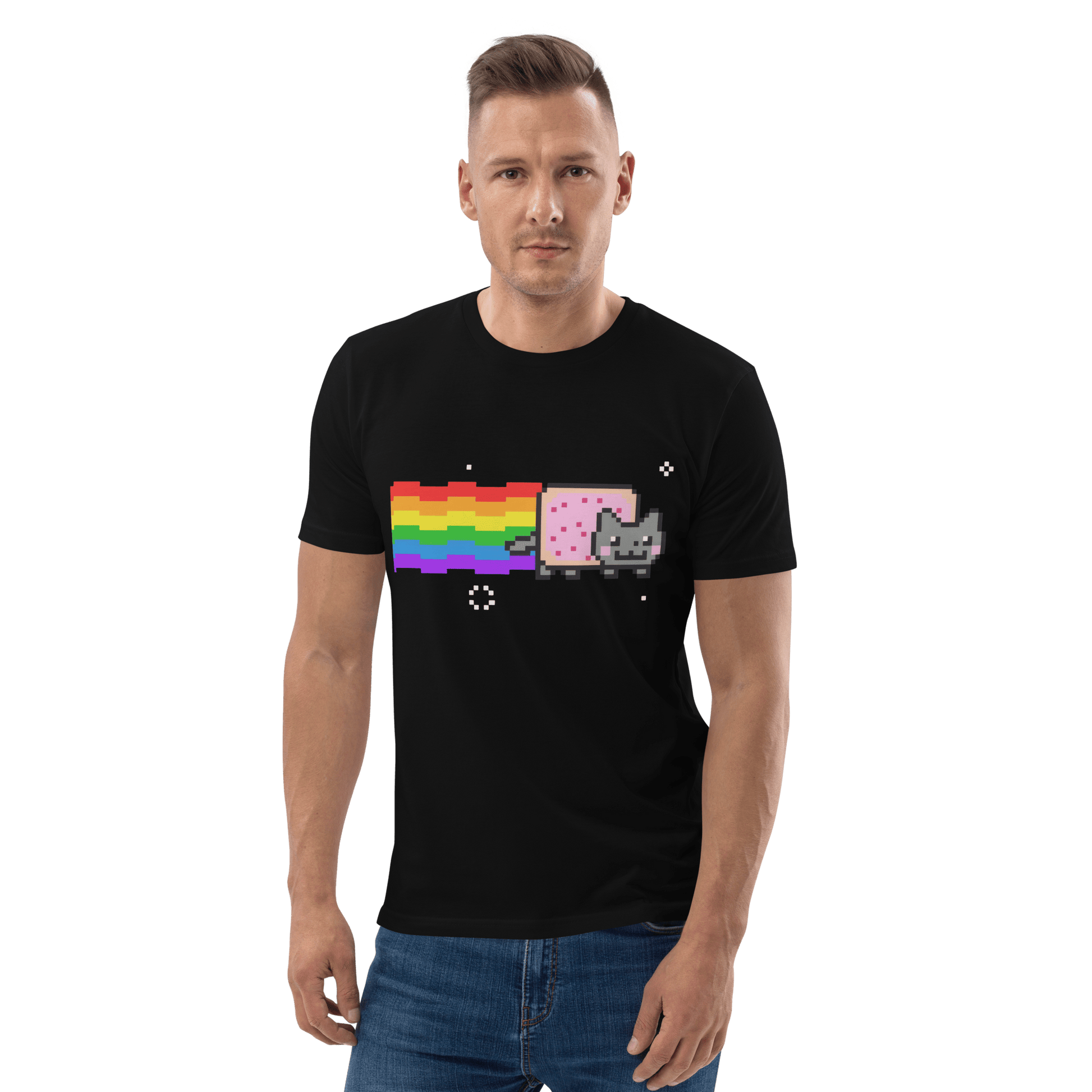 Nyan Cat Premium Organic T-Shirt Meme - Cotton Pink | Shirtposting