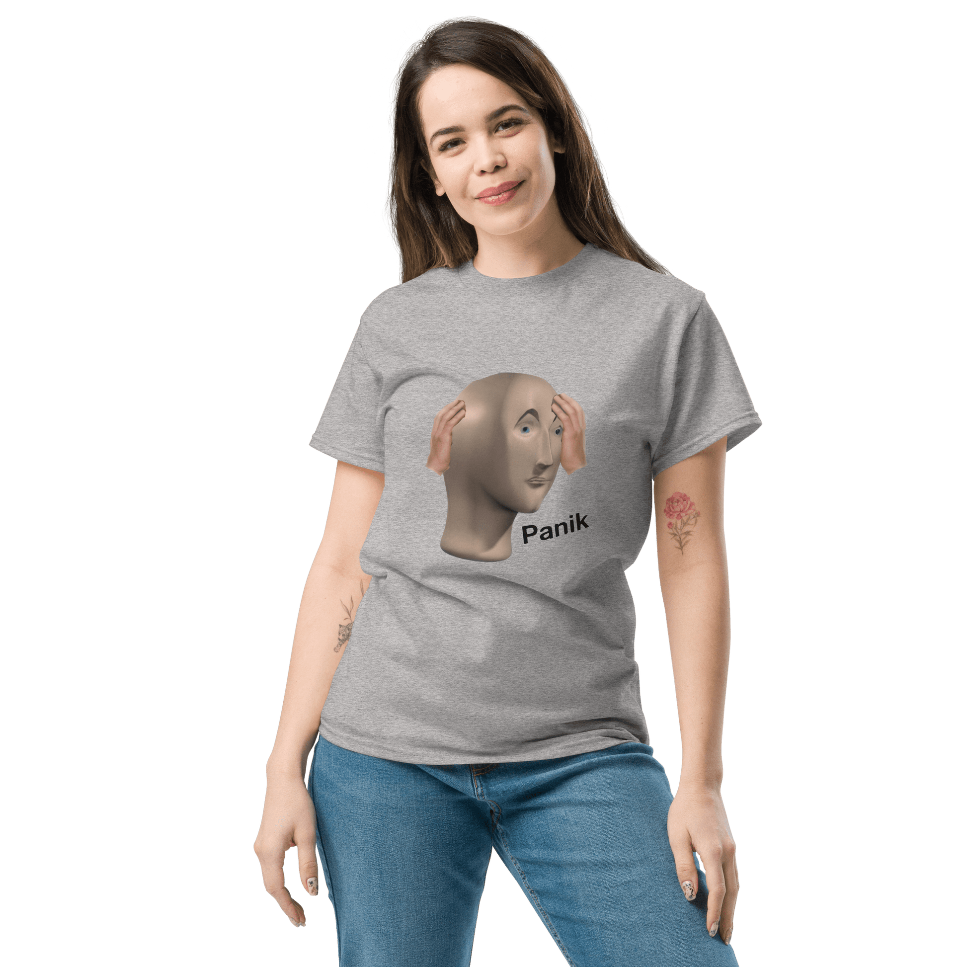 Panik Classic T-Shirt Meme - Ash | Shirtposting