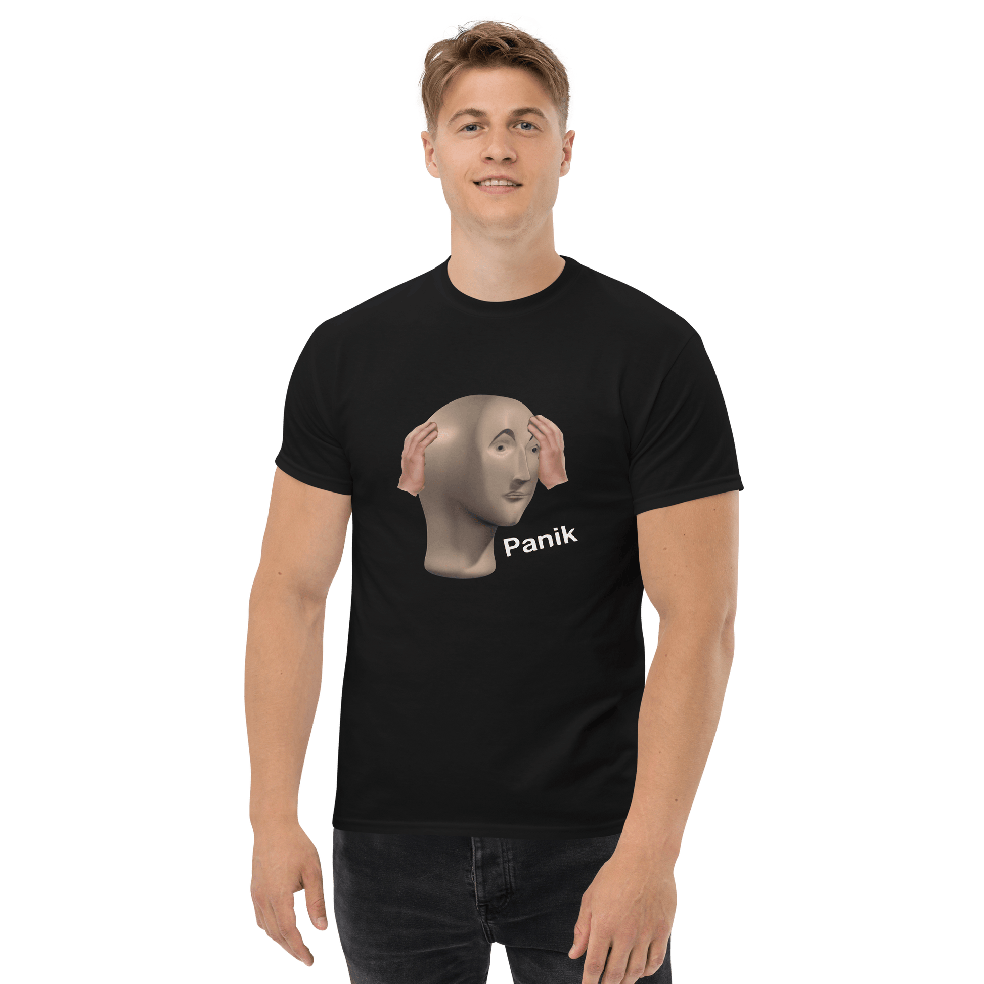 Panik Classic T-Shirt Meme - Black | Shirtposting