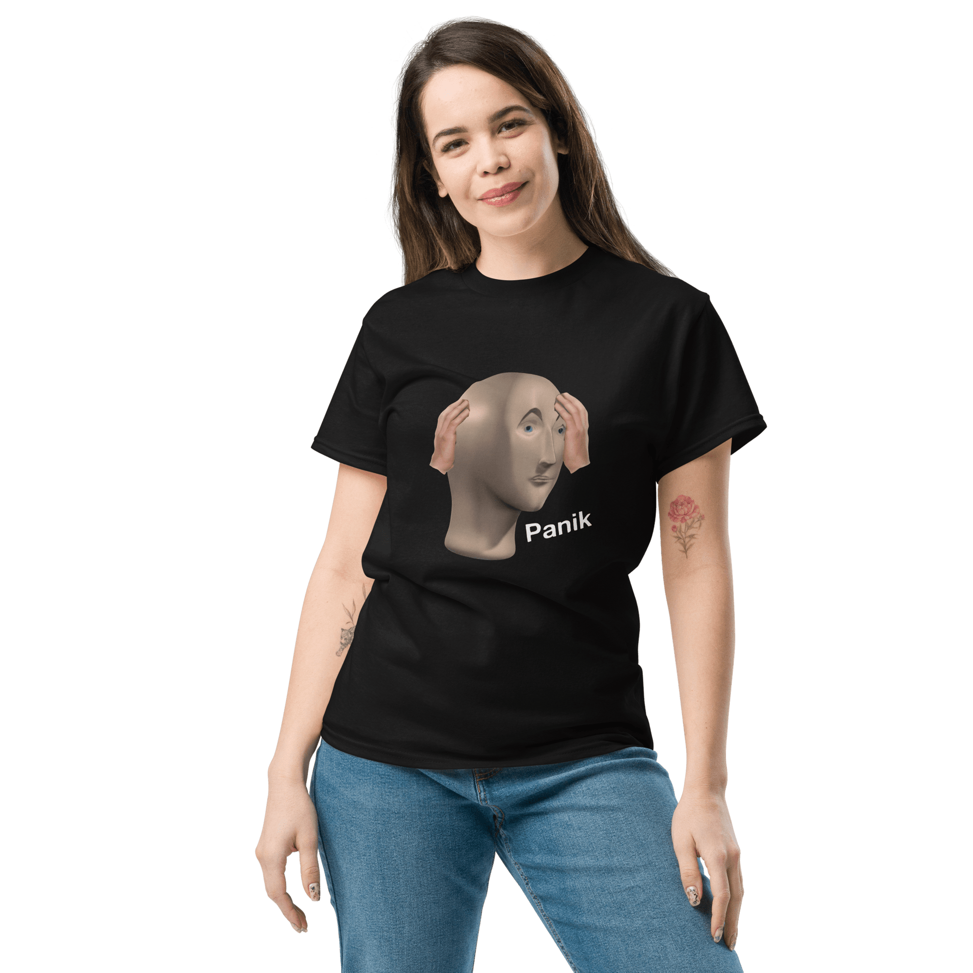 Panik Classic T-Shirt Meme - Black | Shirtposting