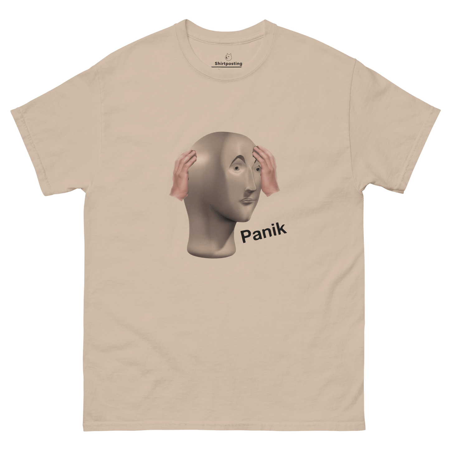Panik Classic T-Shirt Meme - Sand | Shirtposting