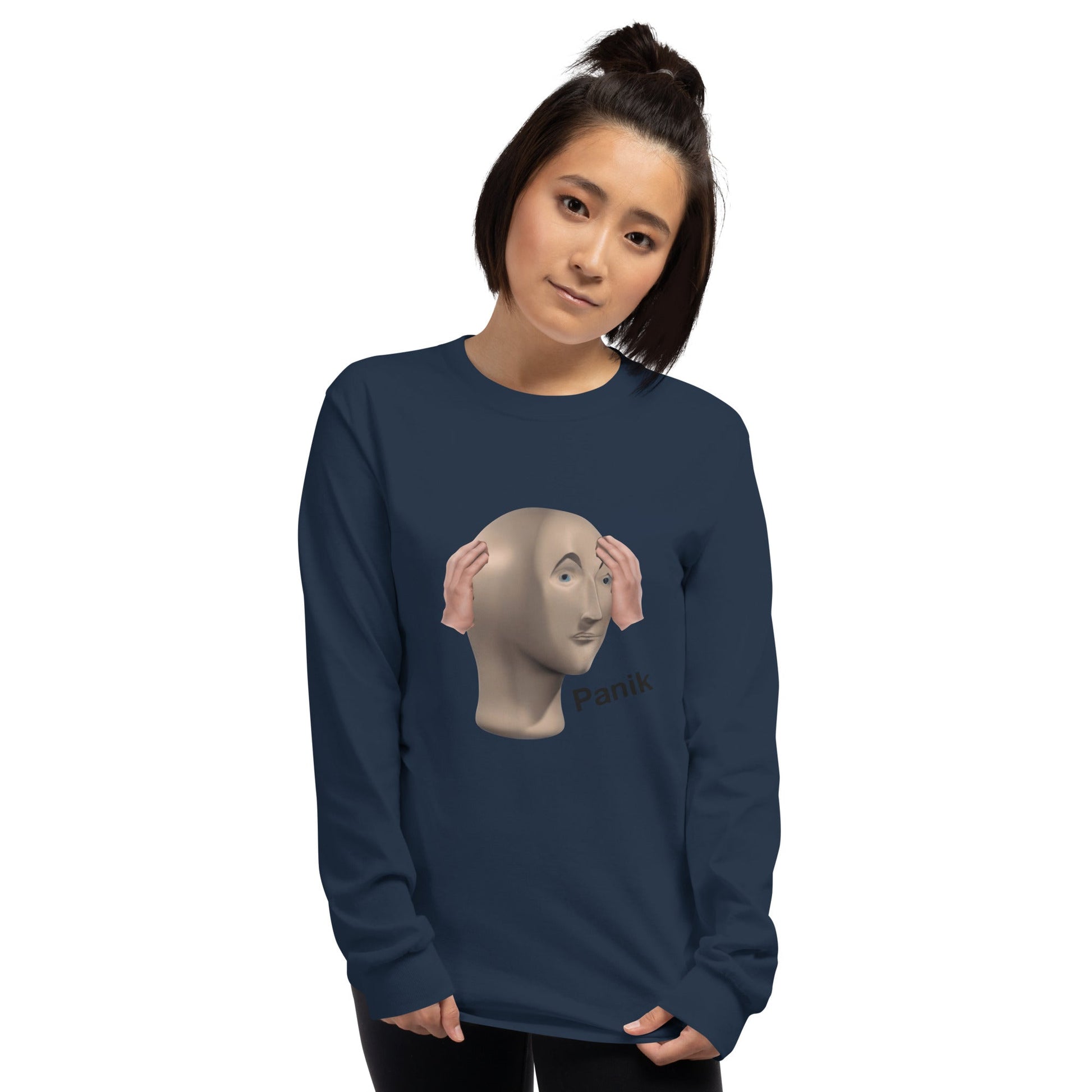 Panik Long Sleeve T-Shirt Meme - Ash | Shirtposting
