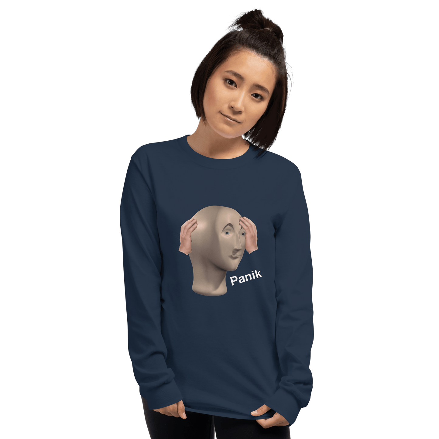Panik Long Sleeve T-Shirt Meme - Royal | Shirtposting