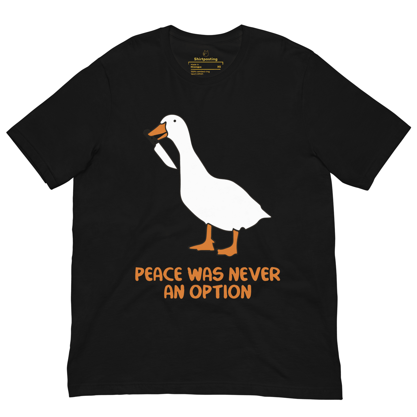 Peace Was Never An Option Classic T-Shirt Meme - Black | Shirtposting