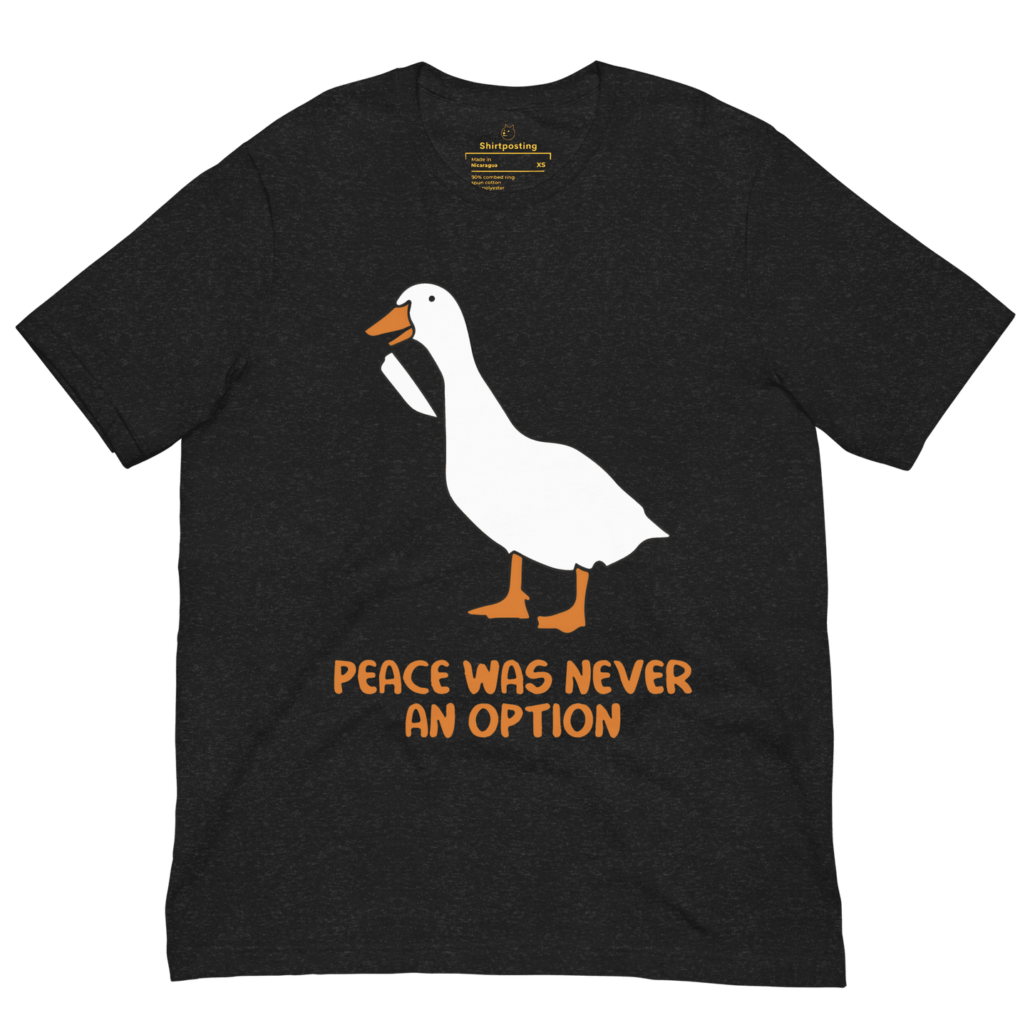 Peace Was Never An Option Classic T-Shirt Meme - Black Heather | Shirtposting