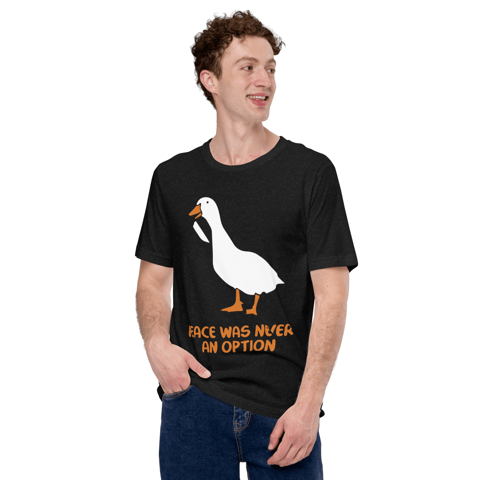 Peace Was Never An Option Classic T-Shirt Meme - Dark Grey | Shirtposting