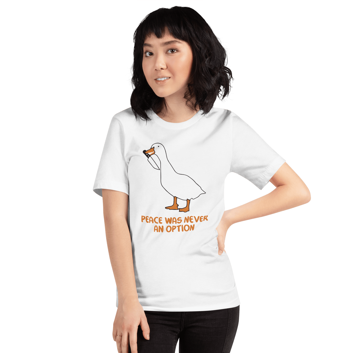 Peace Was Never An Option Classic T-Shirt Meme - Dark Grey | Shirtposting