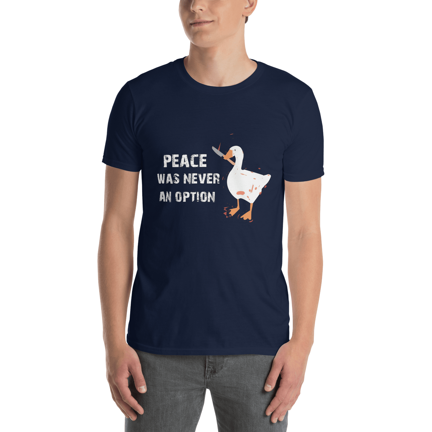 Peace Was Never An Option Classic T-Shirt Meme - Dark Heather Grey | Shirtposting