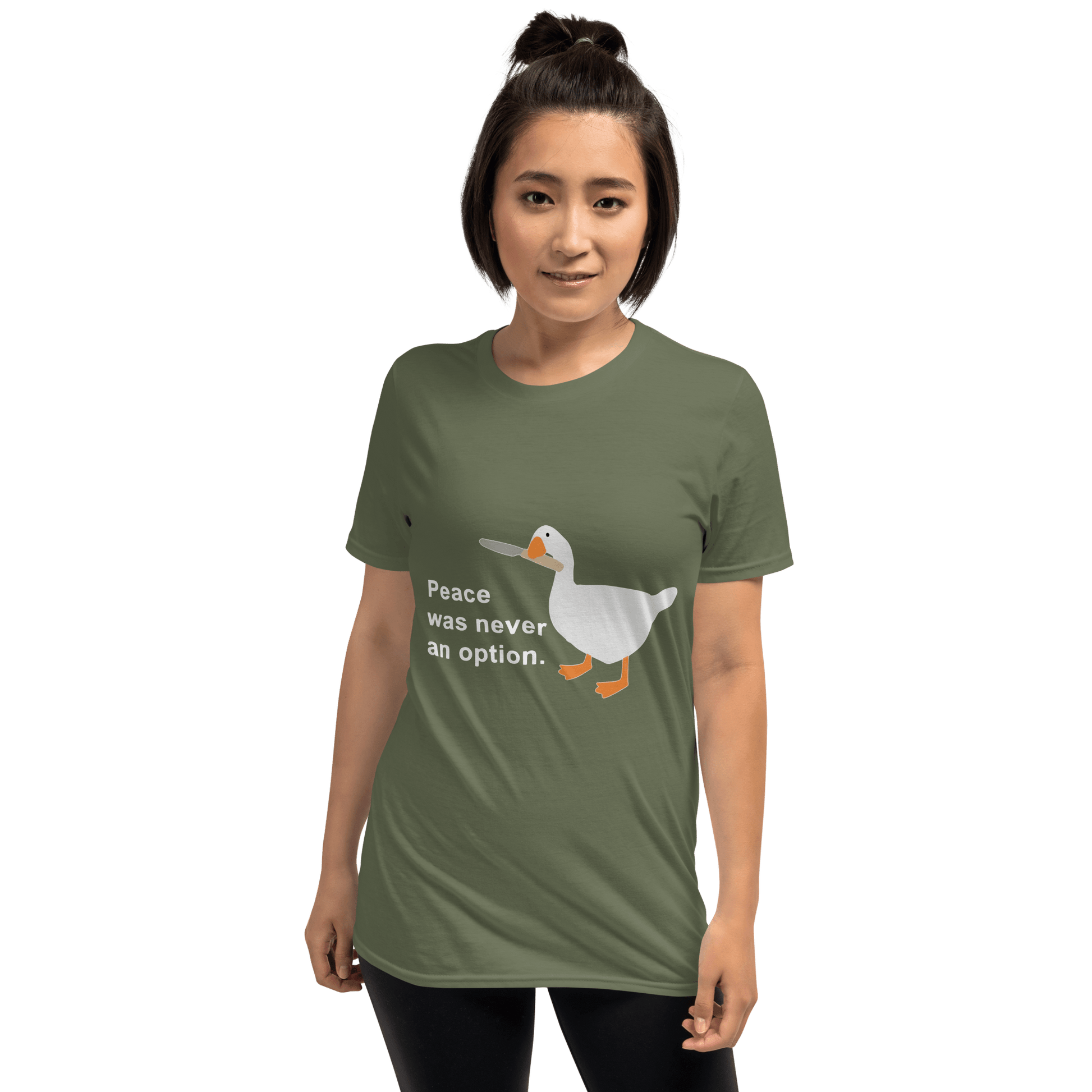 Peace Was Never An Option Classic T-Shirt Meme - Dark Heather Grey | Shirtposting