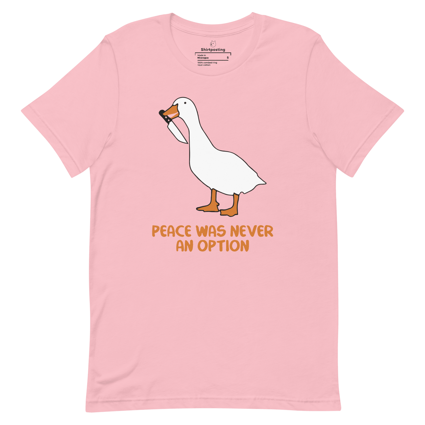 Peace Was Never An Option Classic T-Shirt Meme - Pink | Shirtposting
