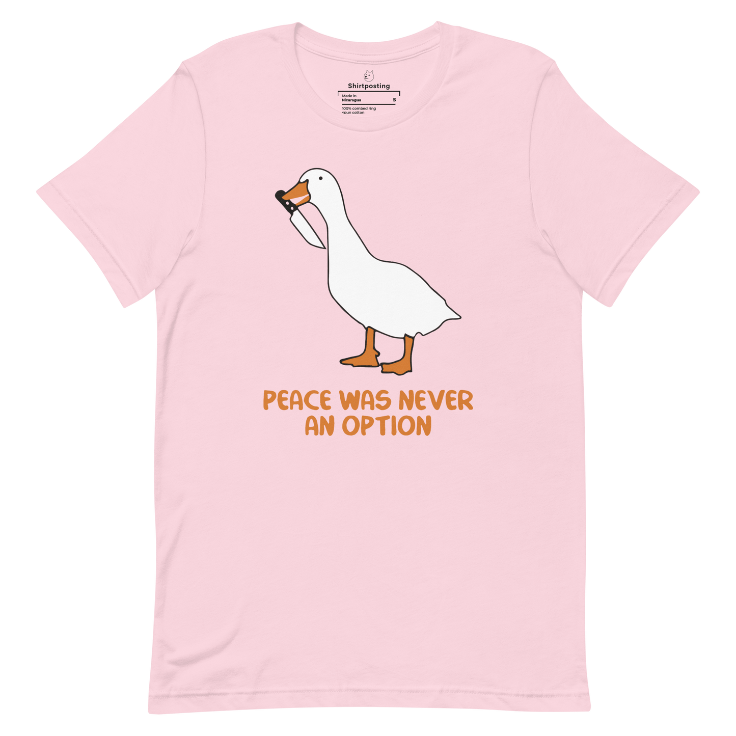Peace Was Never An Option Classic T-Shirt Meme - Soft Pink | Shirtposting