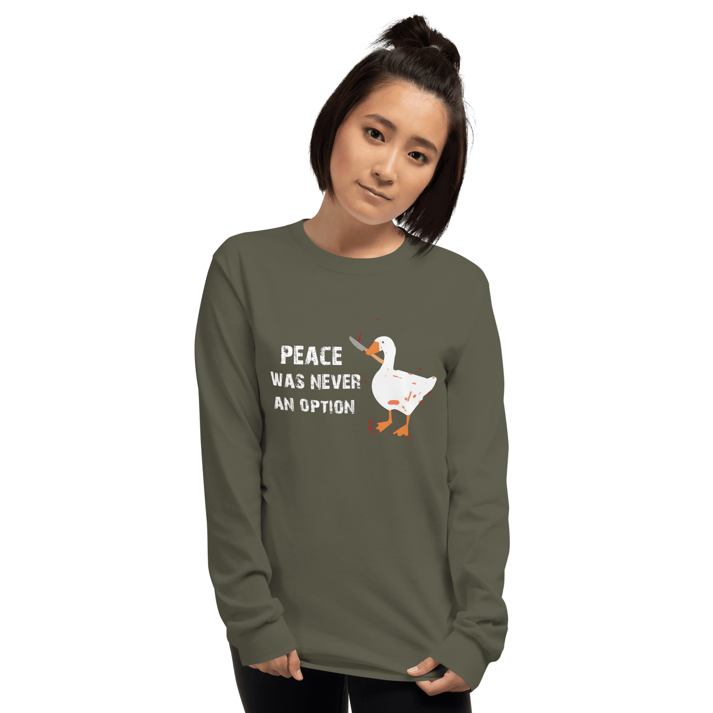 Peace Was Never An Option Long Sleeve T-Shirt Meme - Royal | Shirtposting