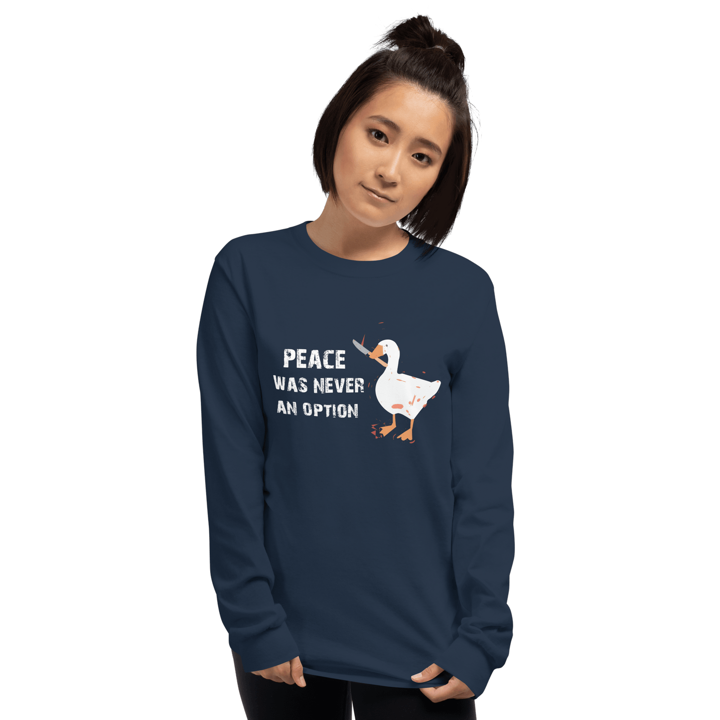 Peace Was Never An Option Long Sleeve T-Shirt Meme - Royal | Shirtposting