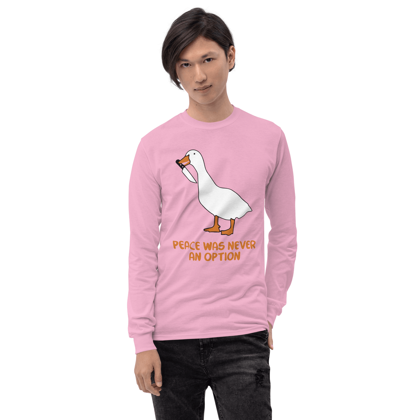 Peace Was Never An Option Long Sleeve T-Shirt Meme - Sand | Shirtposting
