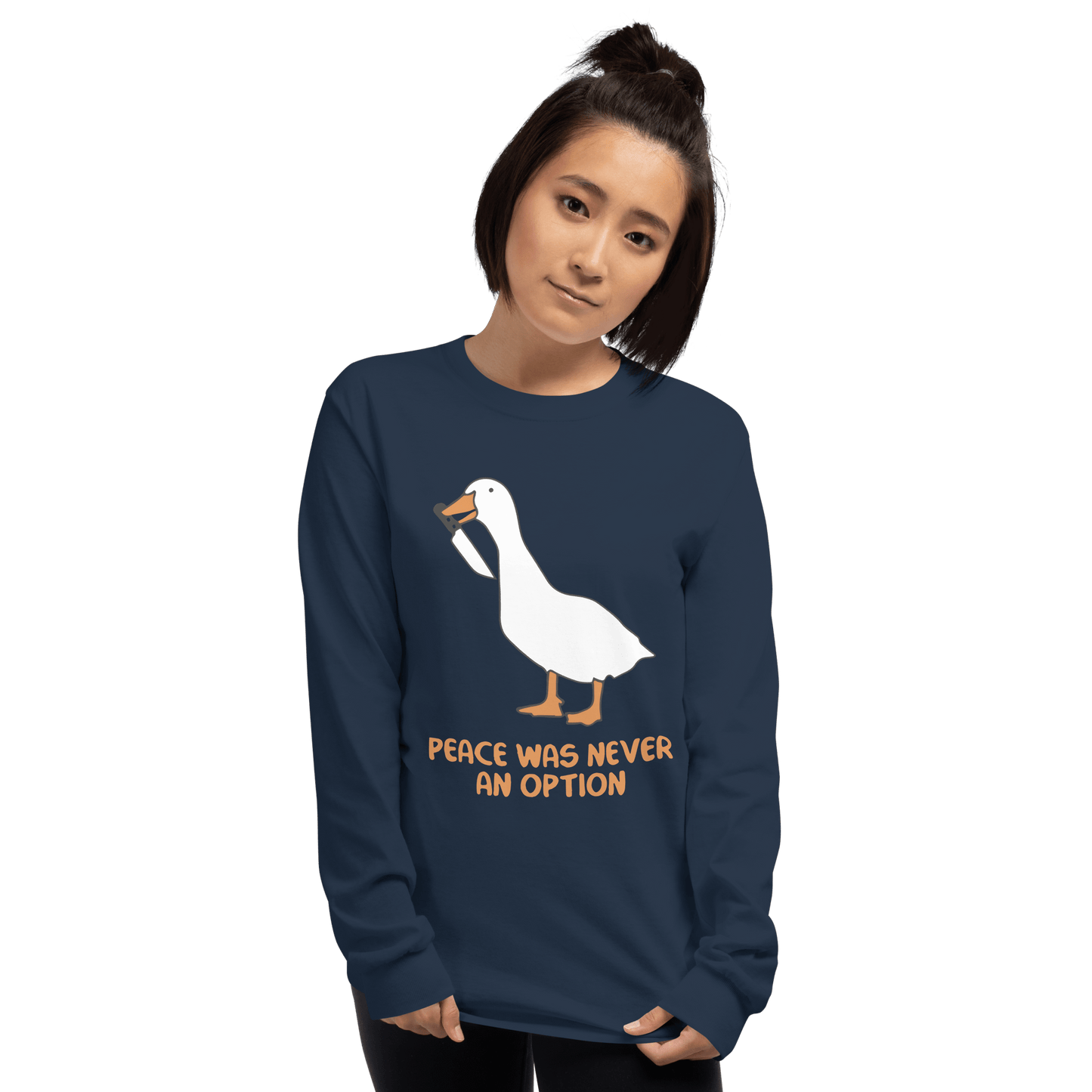 Peace Was Never An Option Long Sleeve T-Shirt Meme - Sand | Shirtposting