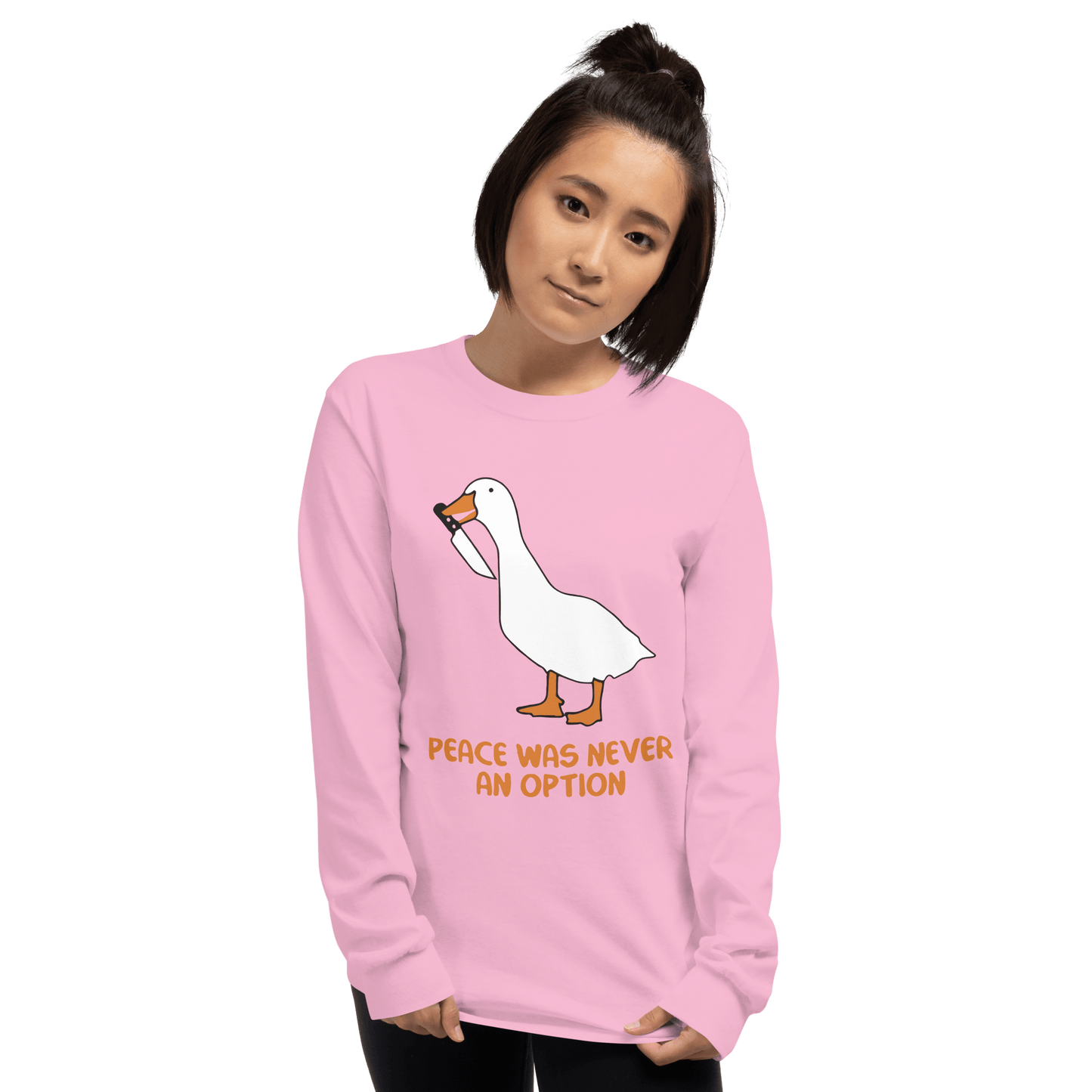 Peace Was Never An Option Long Sleeve T-Shirt Meme - Sand | Shirtposting