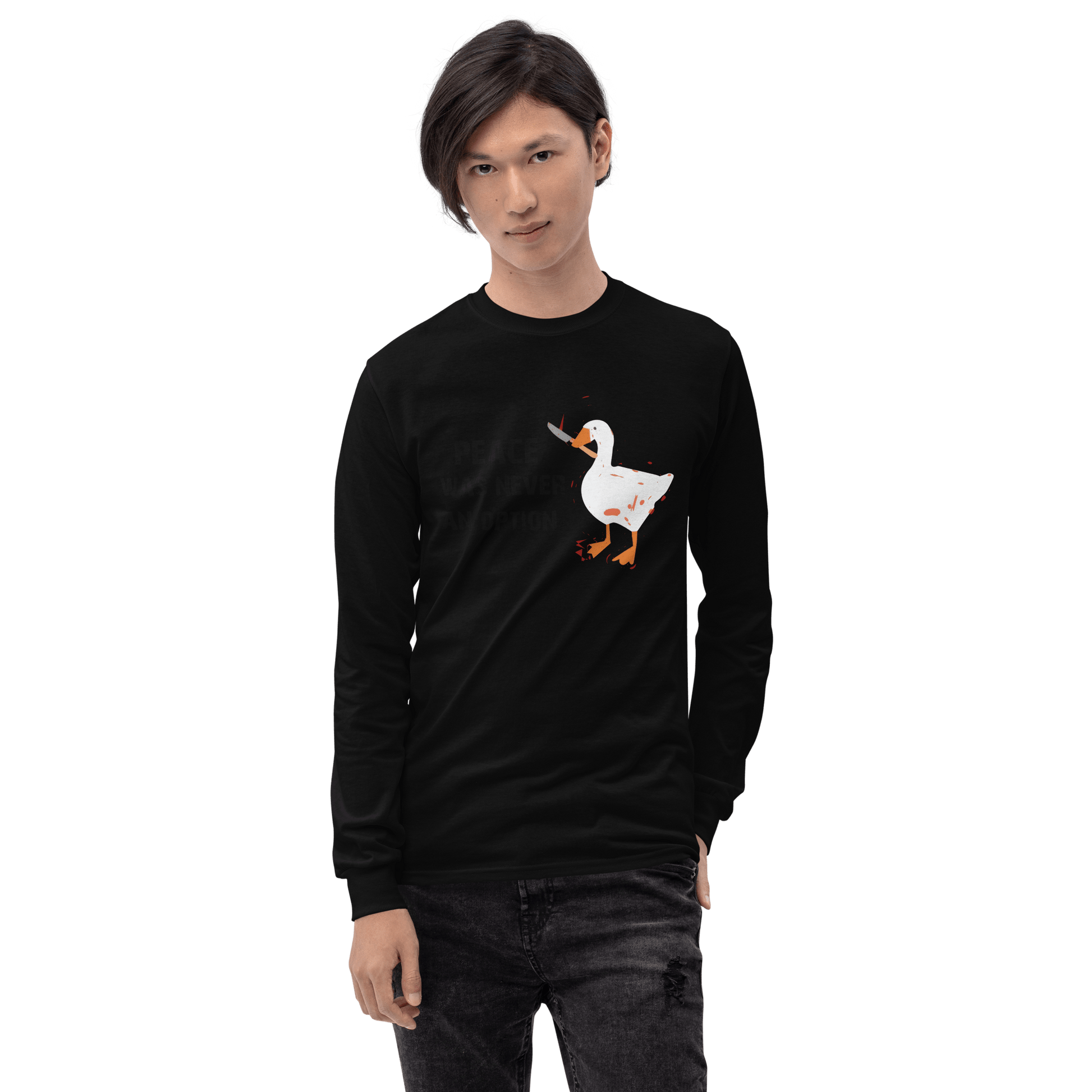 Peace Was Never An Option Long Sleeve T-Shirt Meme - White | Shirtposting