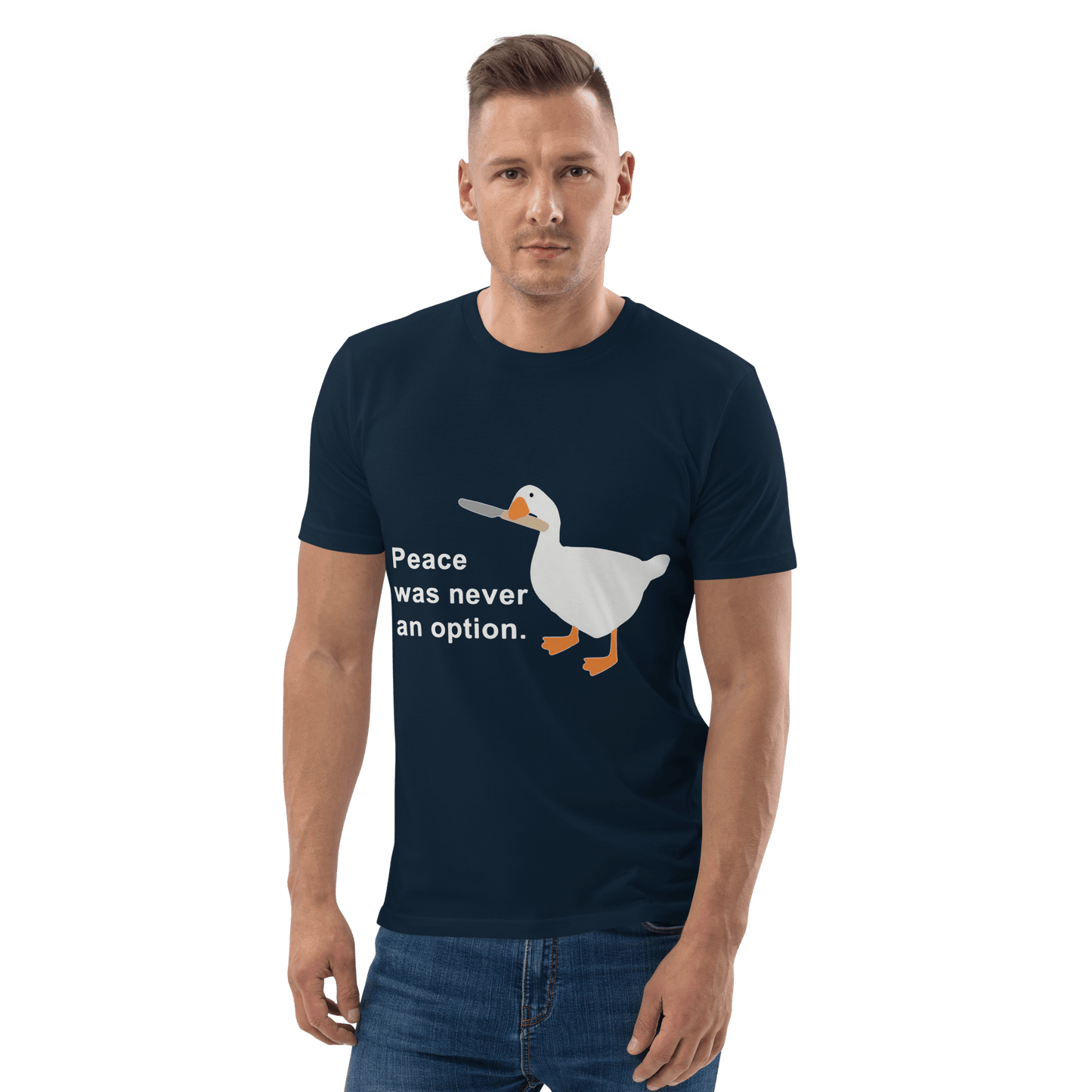 Peace Was Never An Option Premium Organic T-Shirt Meme - Cotton Pink | Shirtposting