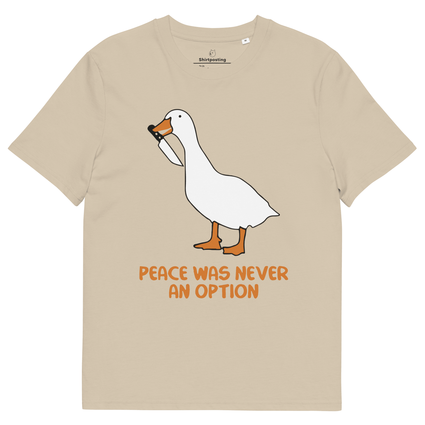 Peace Was Never An Option Premium Organic T-Shirt Meme - Desert Dust | Shirtposting