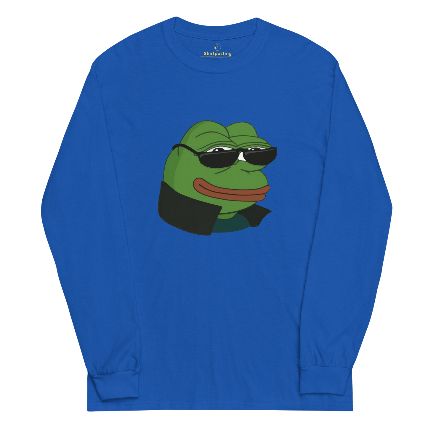 Pepe Long Sleeve T-Shirt Meme - Royal | Shirtposting