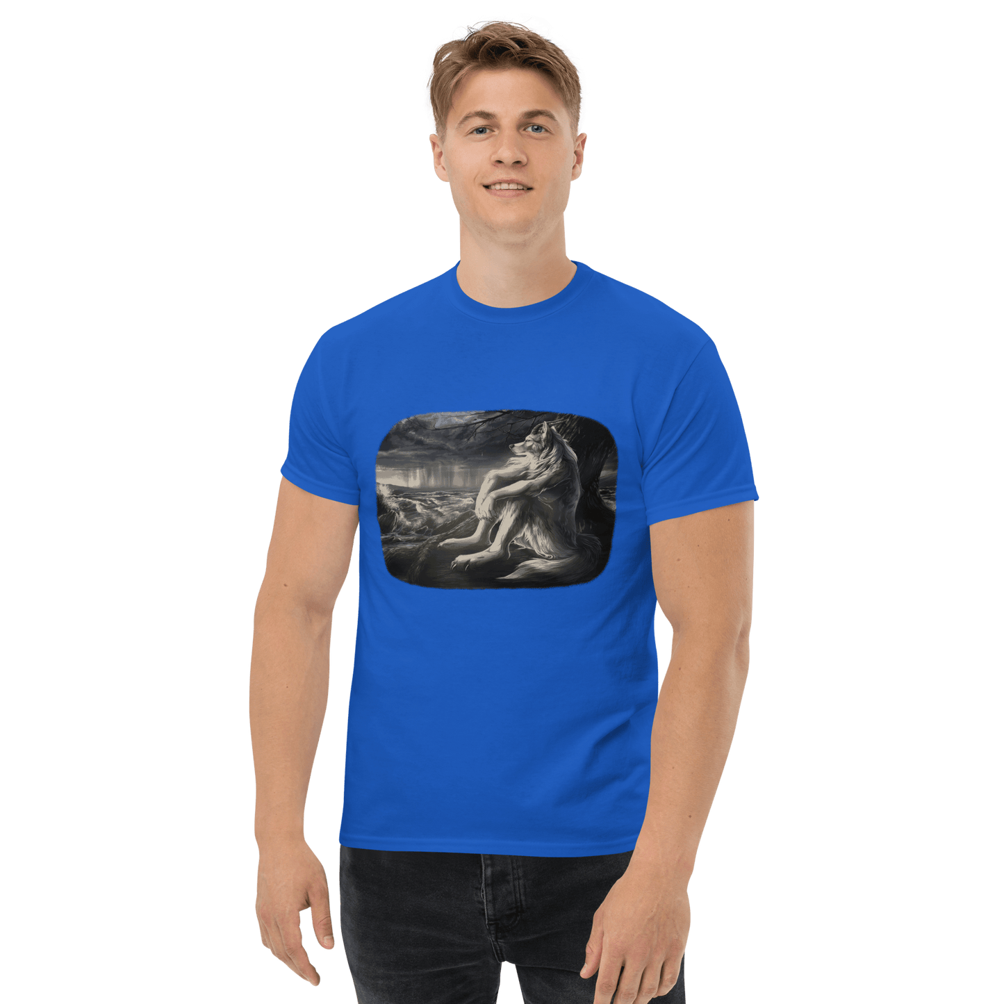 Sigma Wolf Classic T-Shirt Meme - Royal | Shirtposting