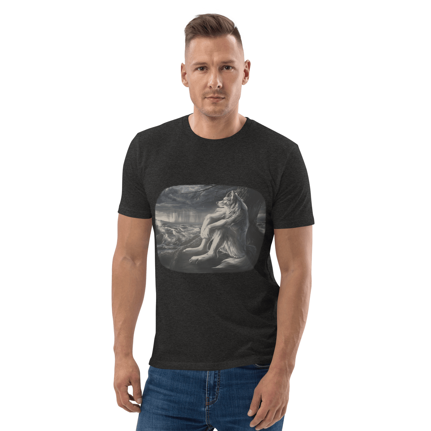 Sigma Wolf Premium Organic T-Shirt Meme - Dark Heather Grey | Shirtposting