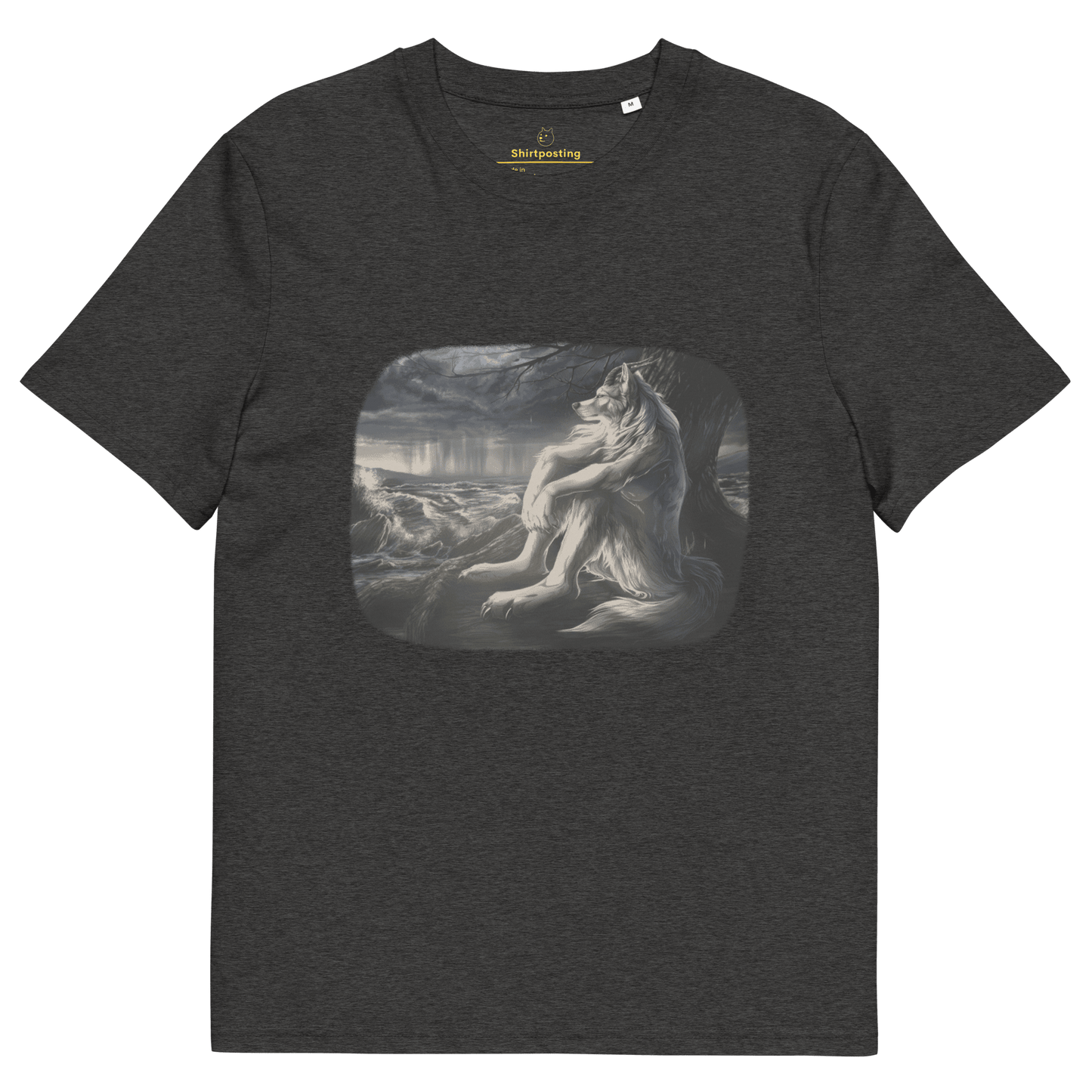 Sigma Wolf Premium Organic T-Shirt Meme - Dark Heather Grey | Shirtposting