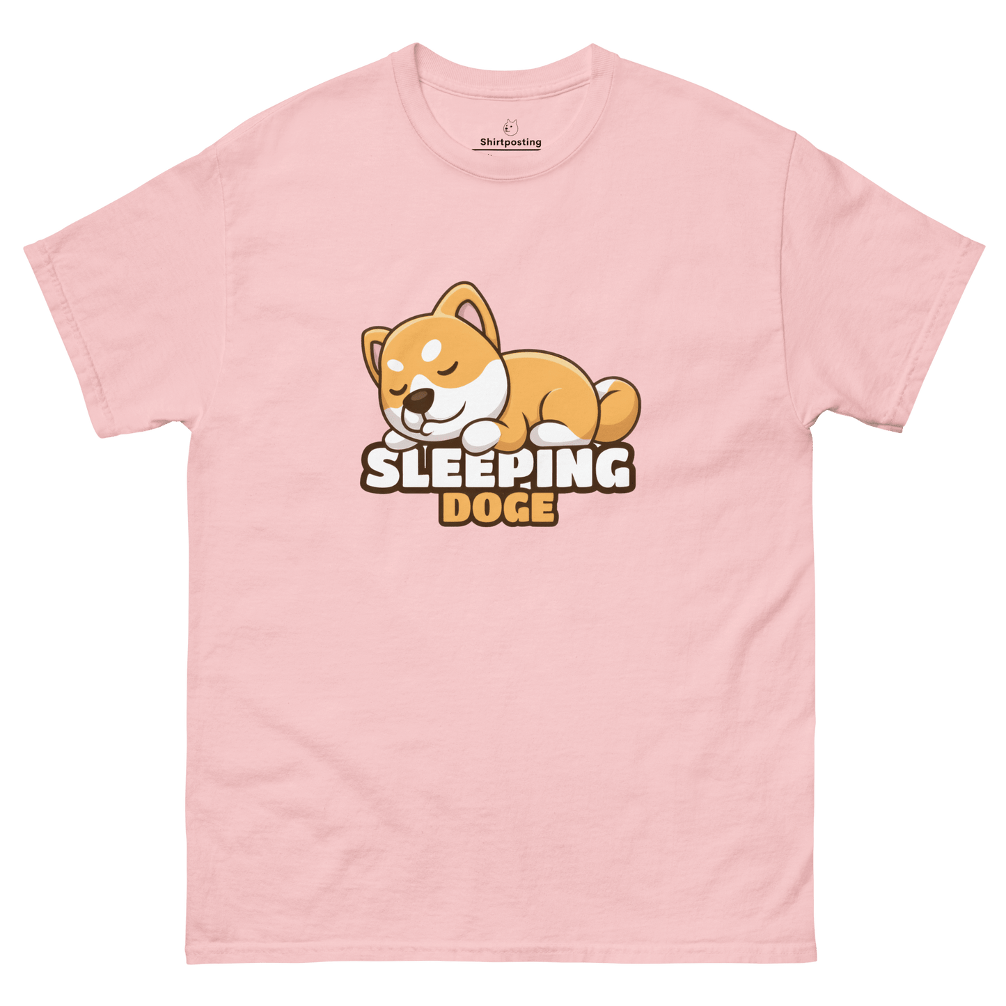 Sleeping Doge Classic T-Shirt Meme - Light Pink | Shirtposting