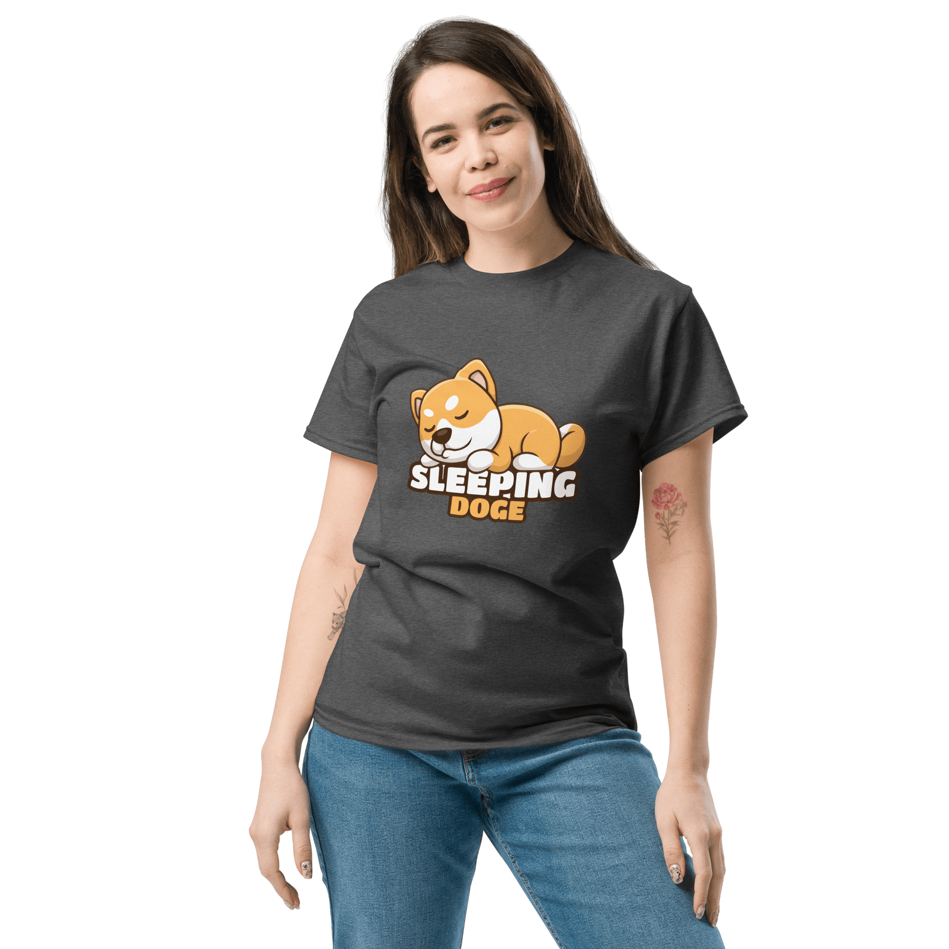 Sleeping Doge Classic T-Shirt Meme - Military Green | Shirtposting