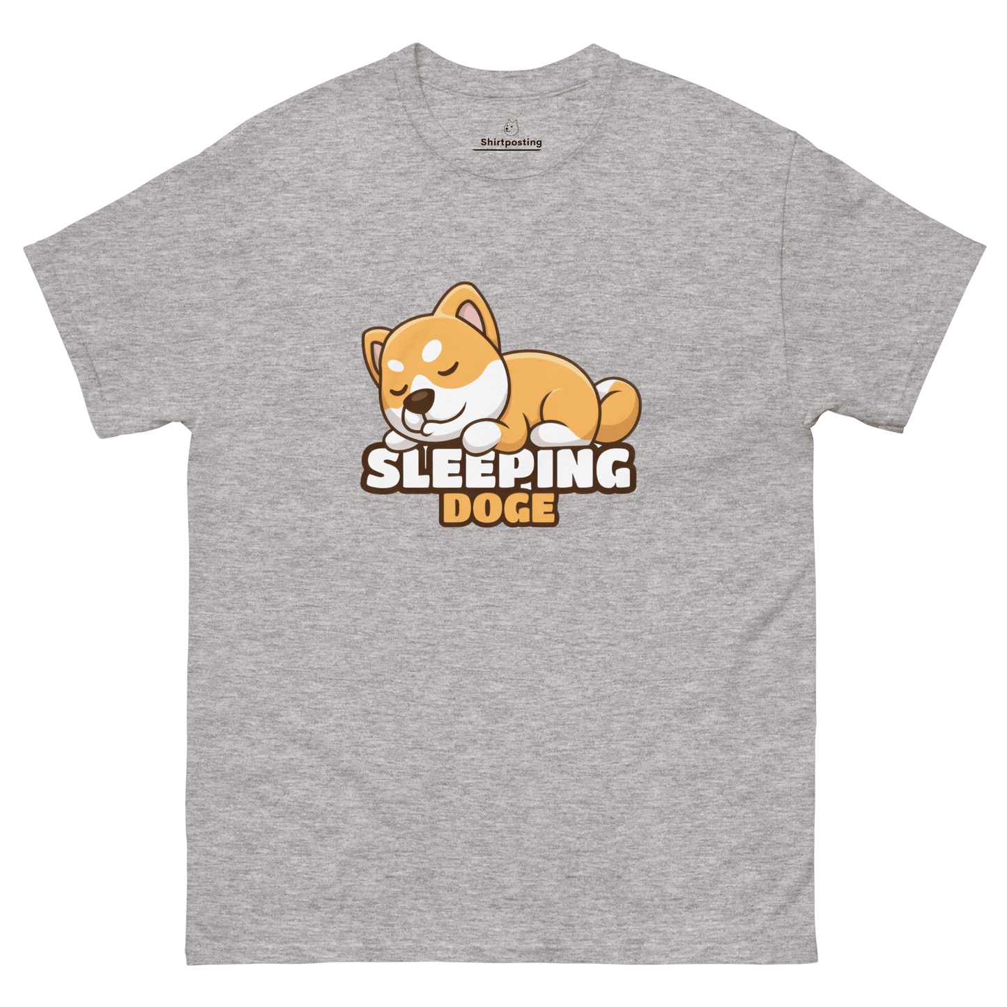 Sleeping Doge Classic T-Shirt Meme - Sport Grey | Shirtposting