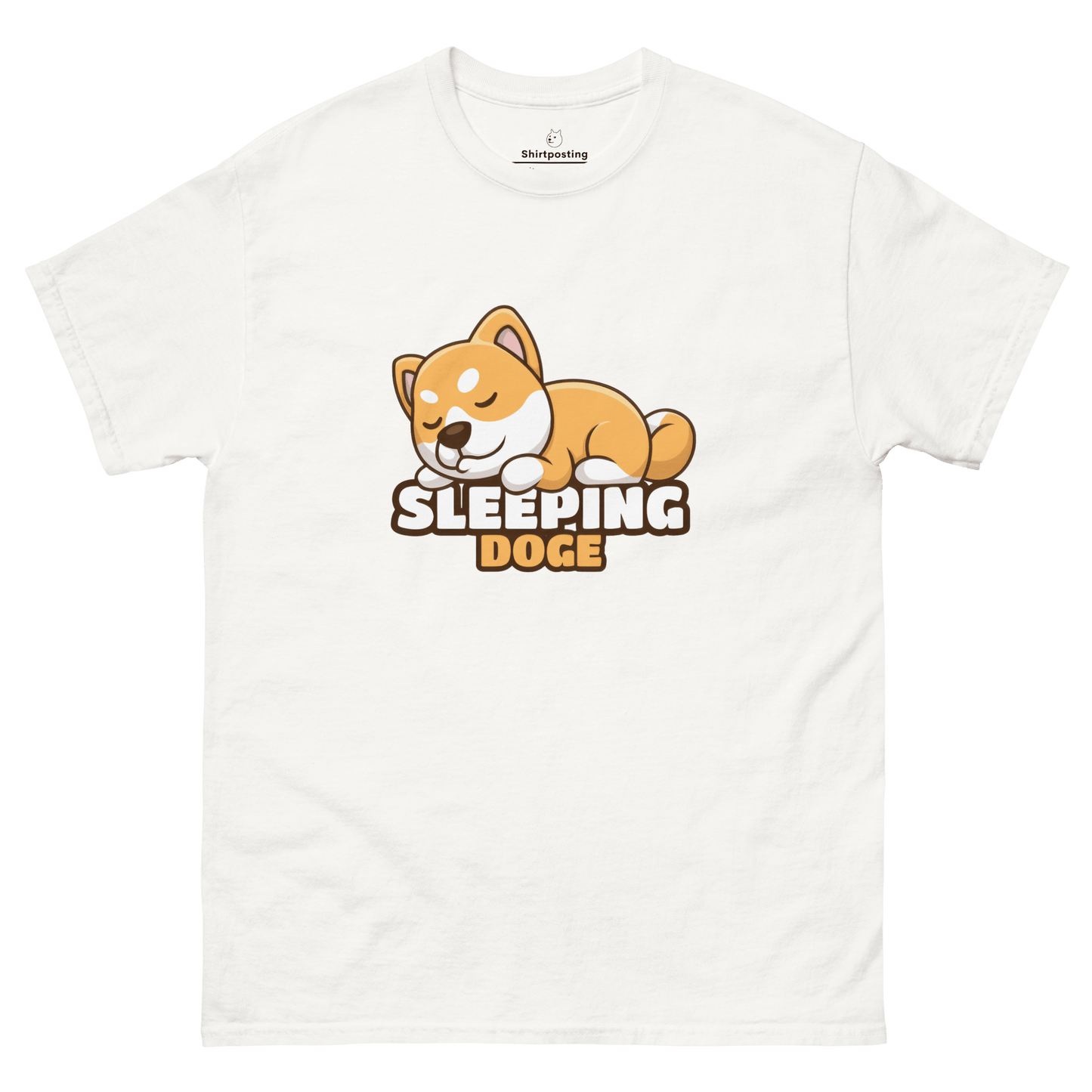 Sleeping Doge Classic T-Shirt Meme - White | Shirtposting