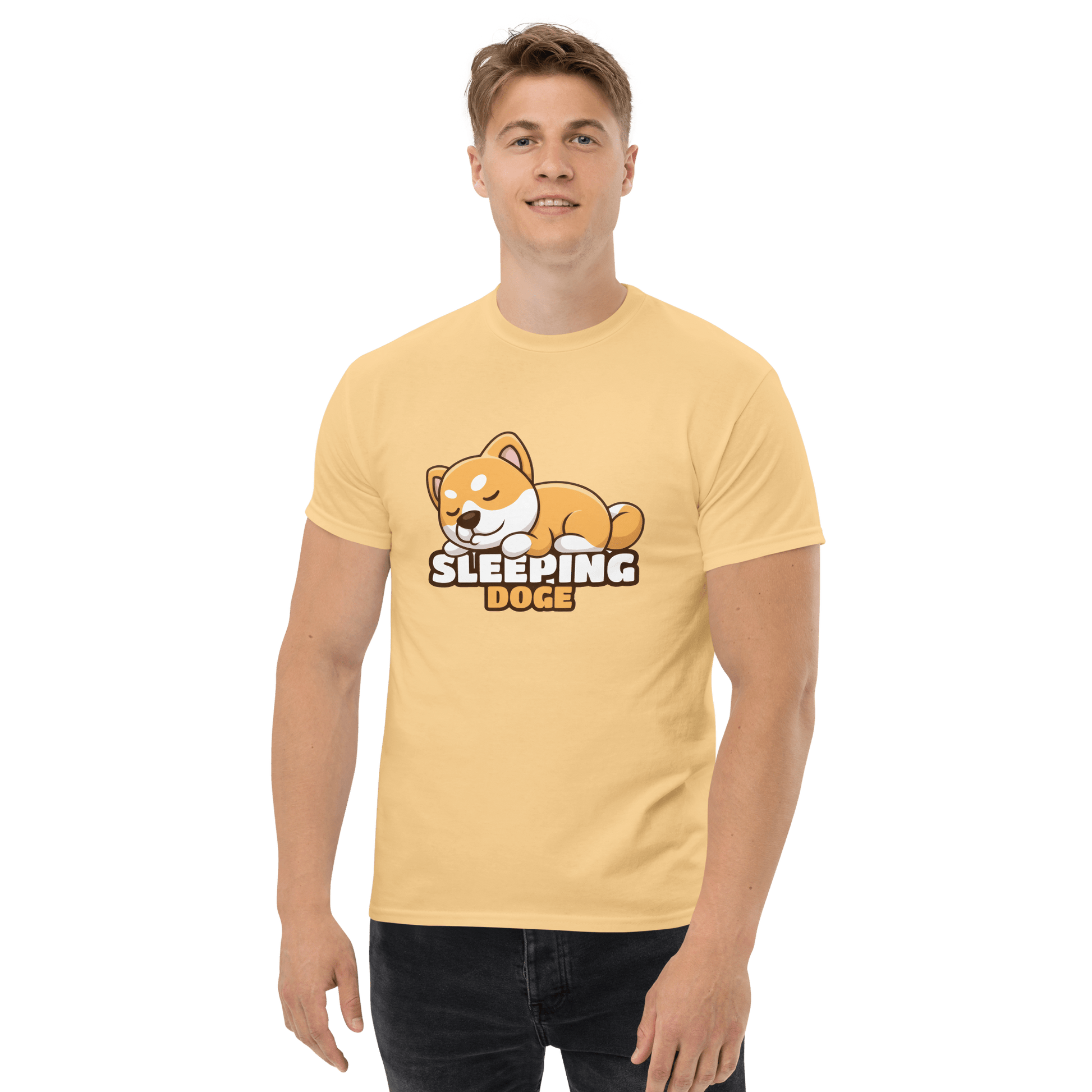 Sleeping Doge Classic T-Shirt Meme - Yellow Haze | Shirtposting