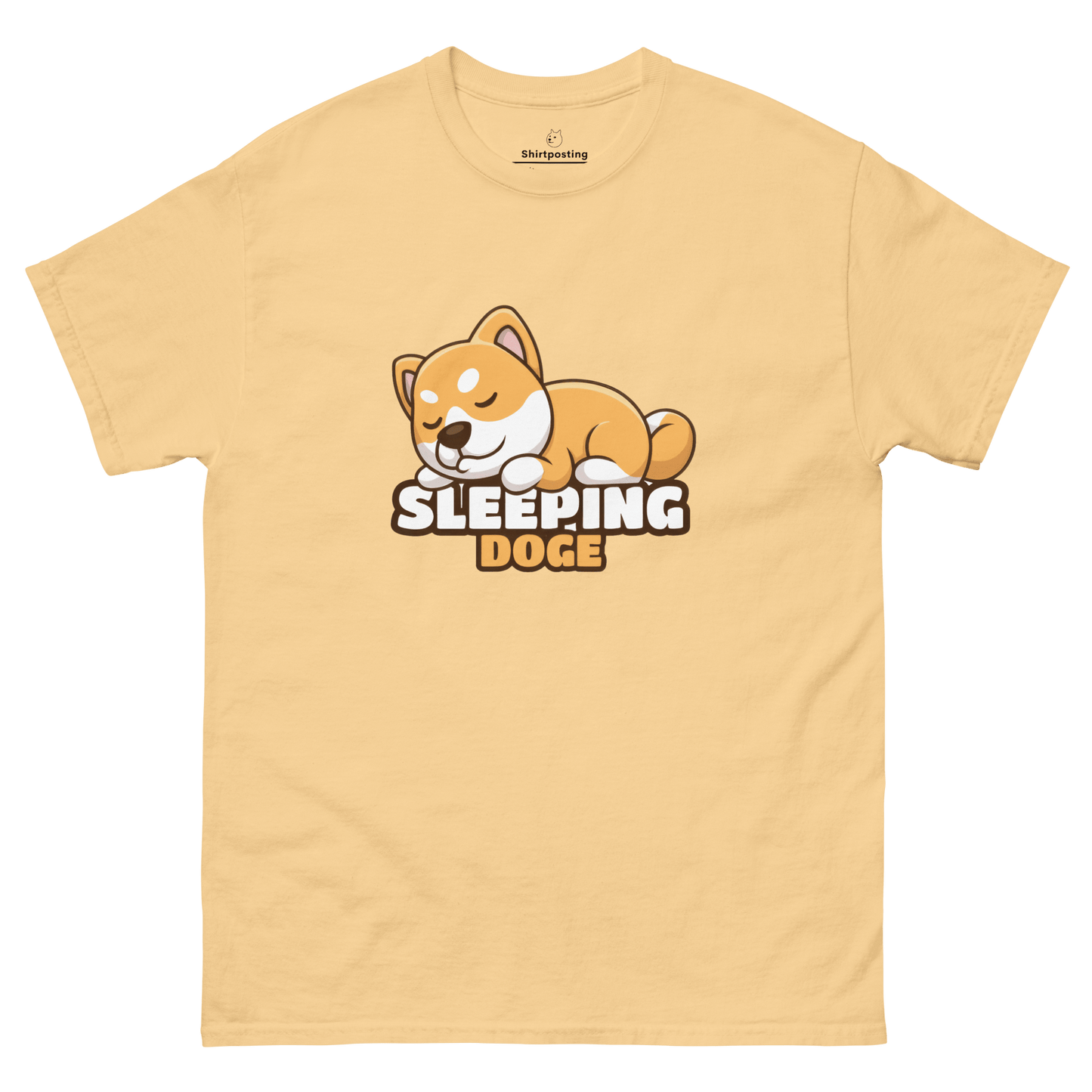 Sleeping Doge Classic T-Shirt Meme - Yellow Haze | Shirtposting