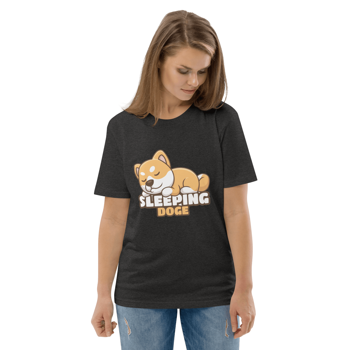 Sleeping Doge Premium Organic T-Shirt Meme - Cotton Pink | Shirtposting