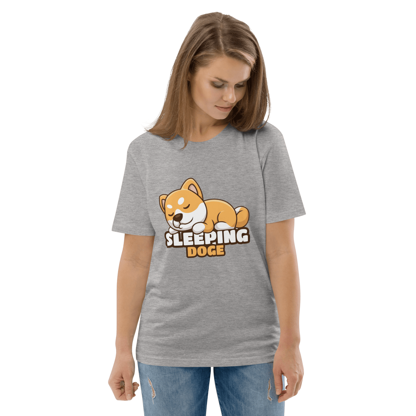 Sleeping Doge Premium Organic T-Shirt Meme - Cotton Pink | Shirtposting