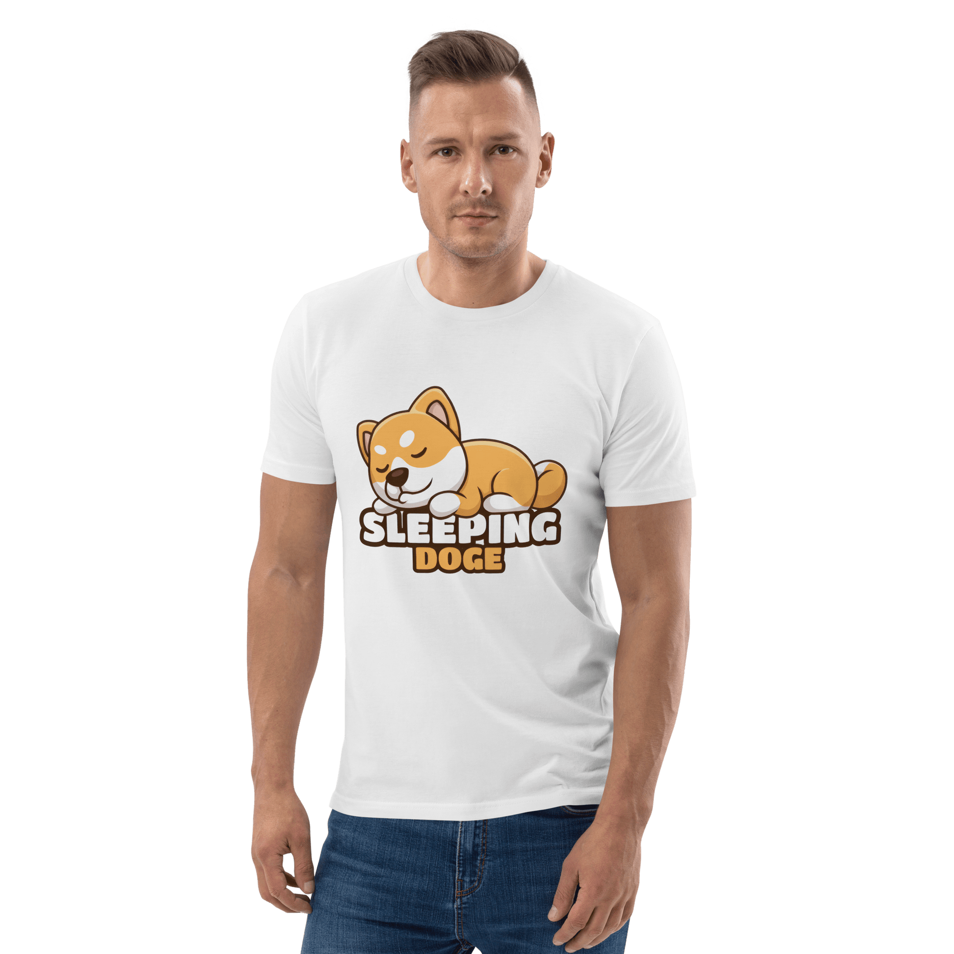 Sleeping Doge Premium Organic T-Shirt Meme - Cotton Pink | Shirtposting