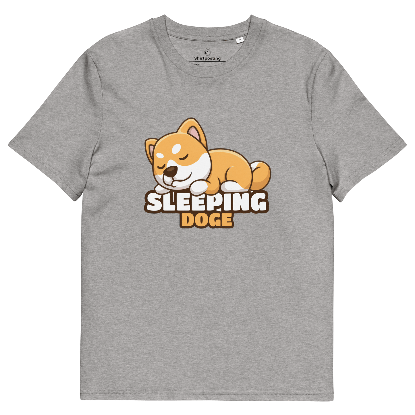 Sleeping Doge Premium Organic T-Shirt Meme - Heather Grey | Shirtposting
