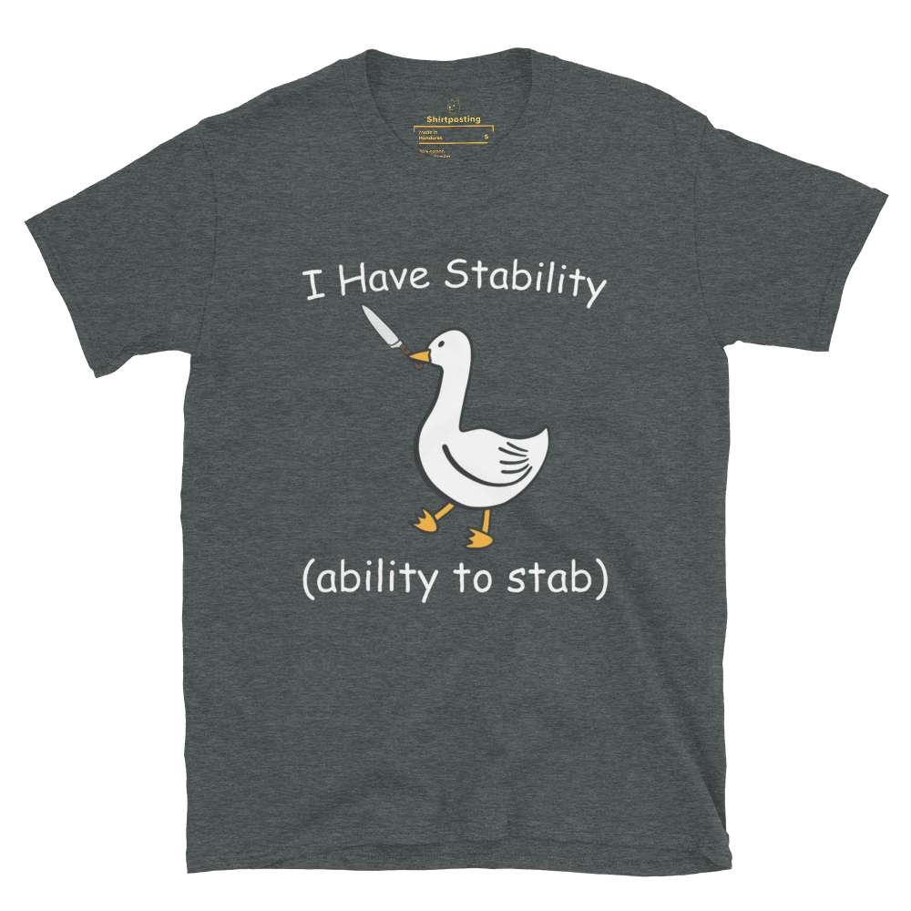 Stability Classic T-Shirt Meme - Black | Shirtposting