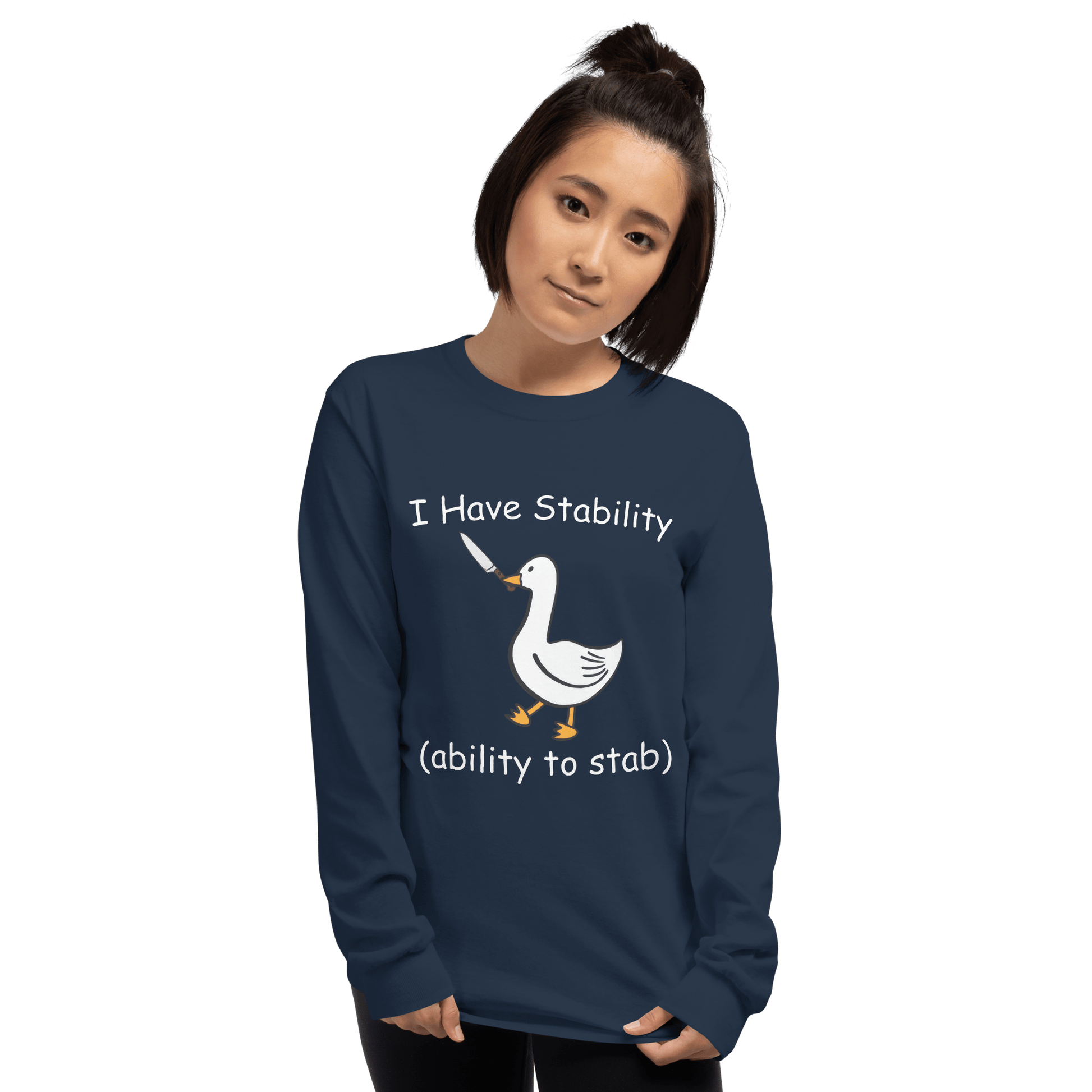 Stability Long Sleeve T-Shirt Meme - Sport Grey | Shirtposting